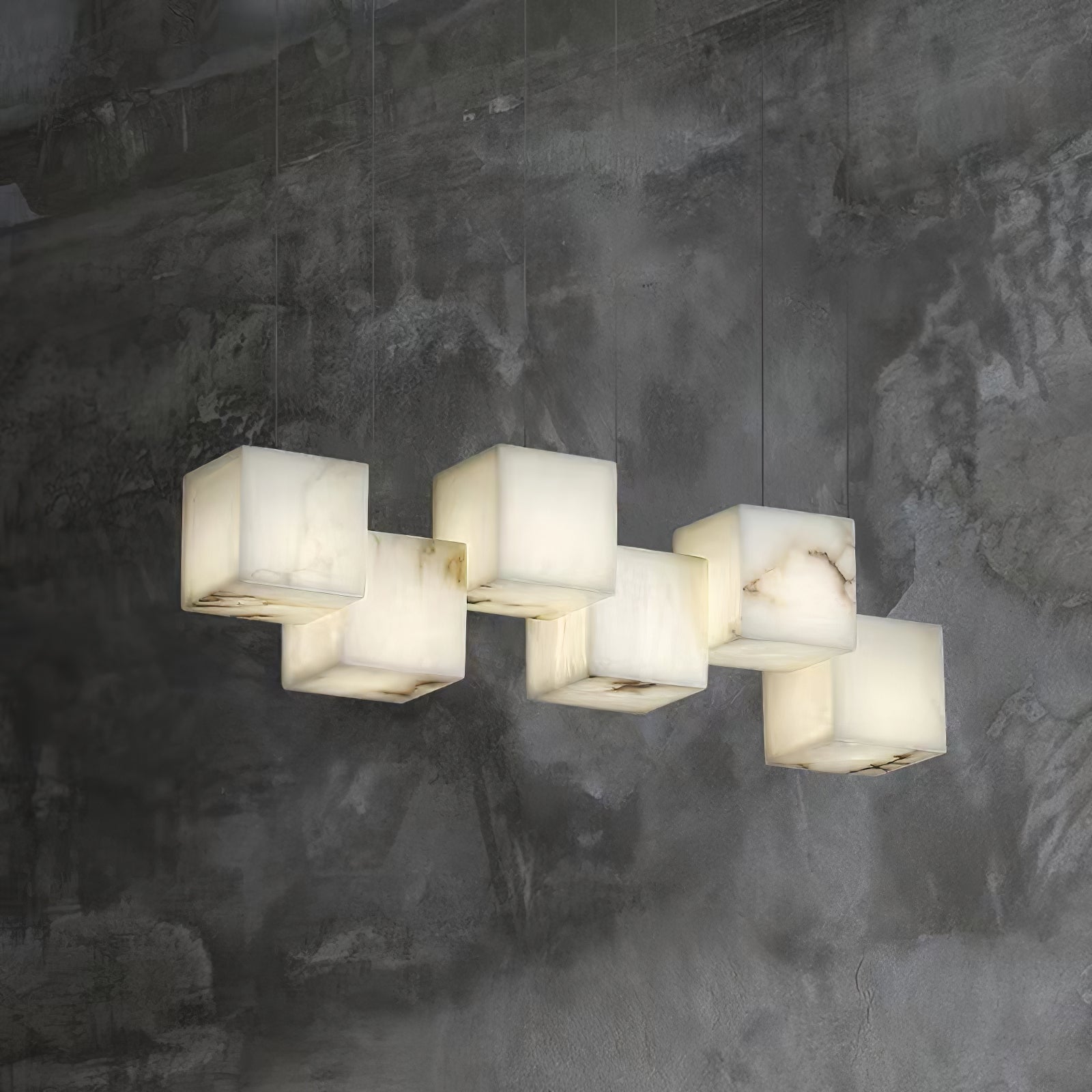 Alabaster Chandelier Box Cubic Elegance