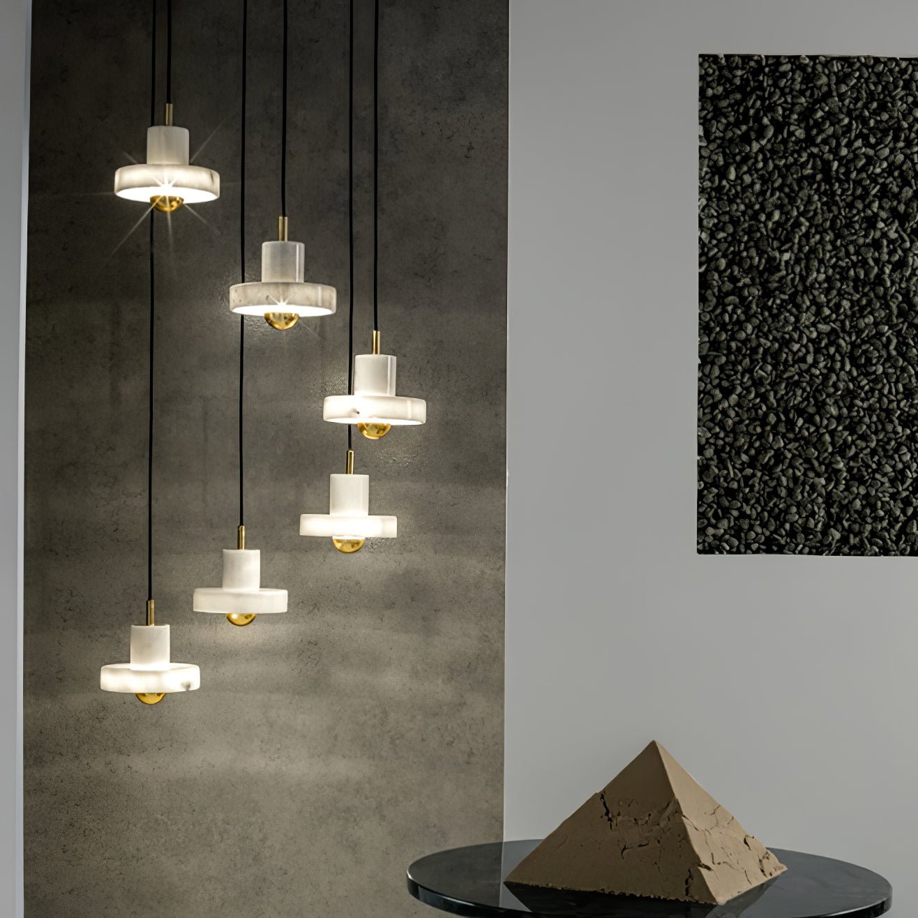 Cunorora Premium Nordic Art Aura Marble Pendant Lamp-Neutral Decor