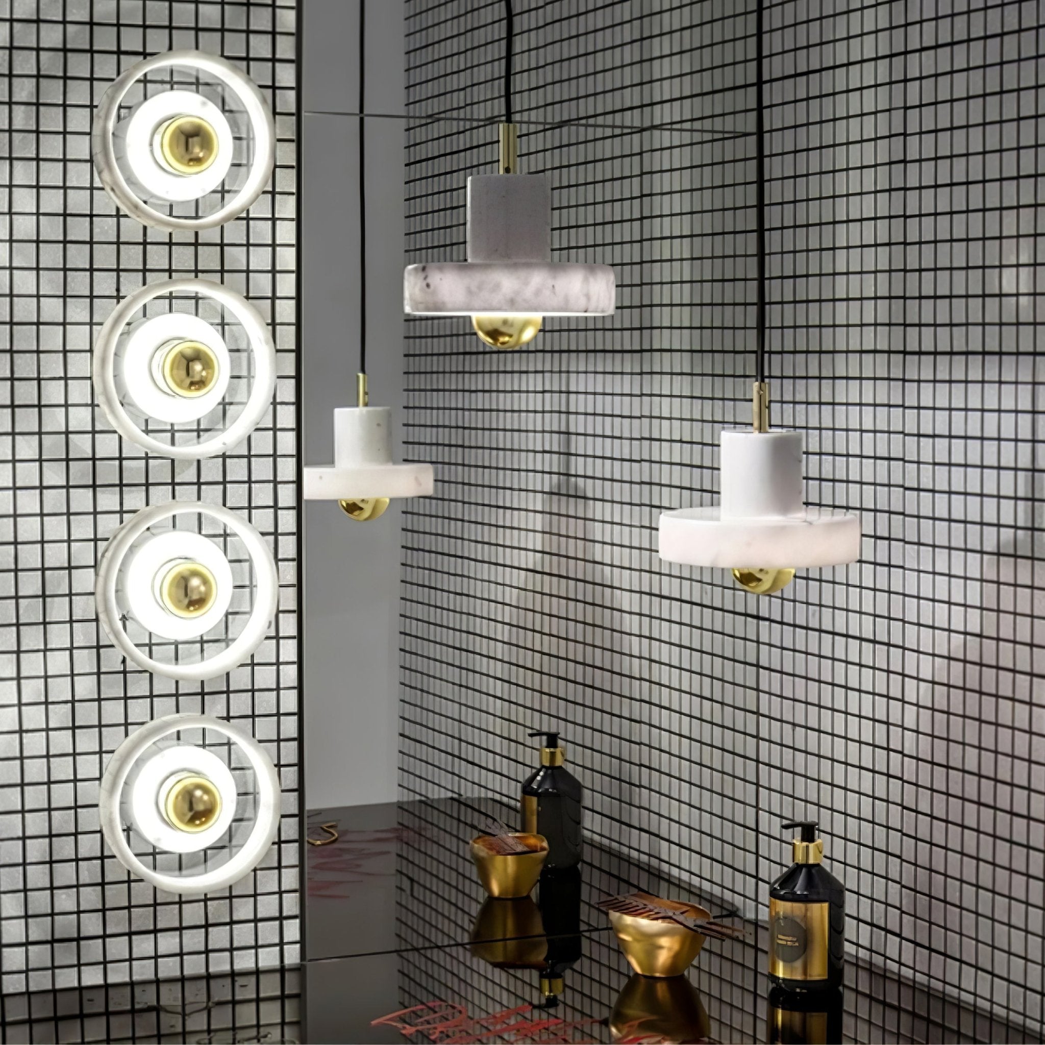 Cunorora Premium Nordic Art Aura Marble Pendant Lamp-Neutral Decor