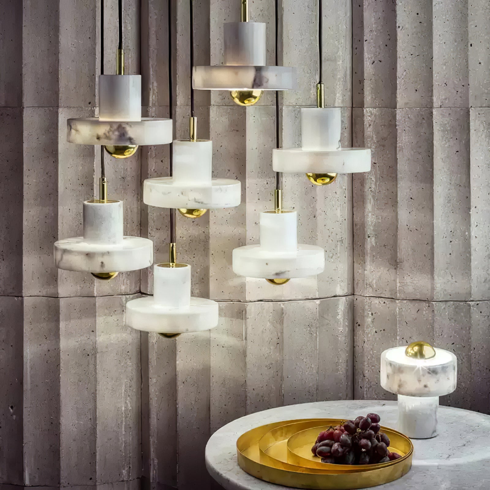 Cunorora Premium Nordic Art Aura Marble Pendant Lamp-Neutral Decor