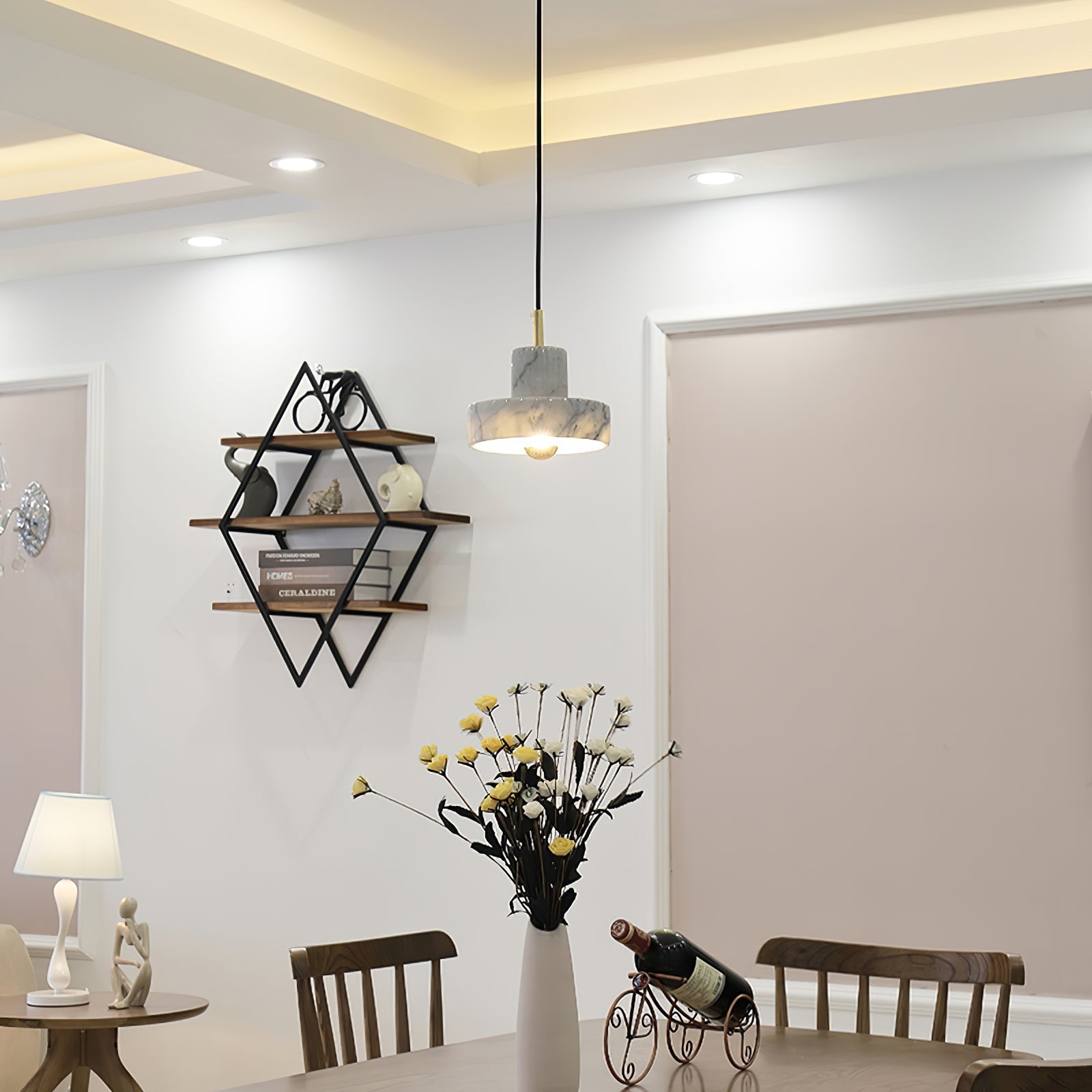 Cunorora Premium Nordic Art Aura Marble Pendant Lamp-Neutral Decor