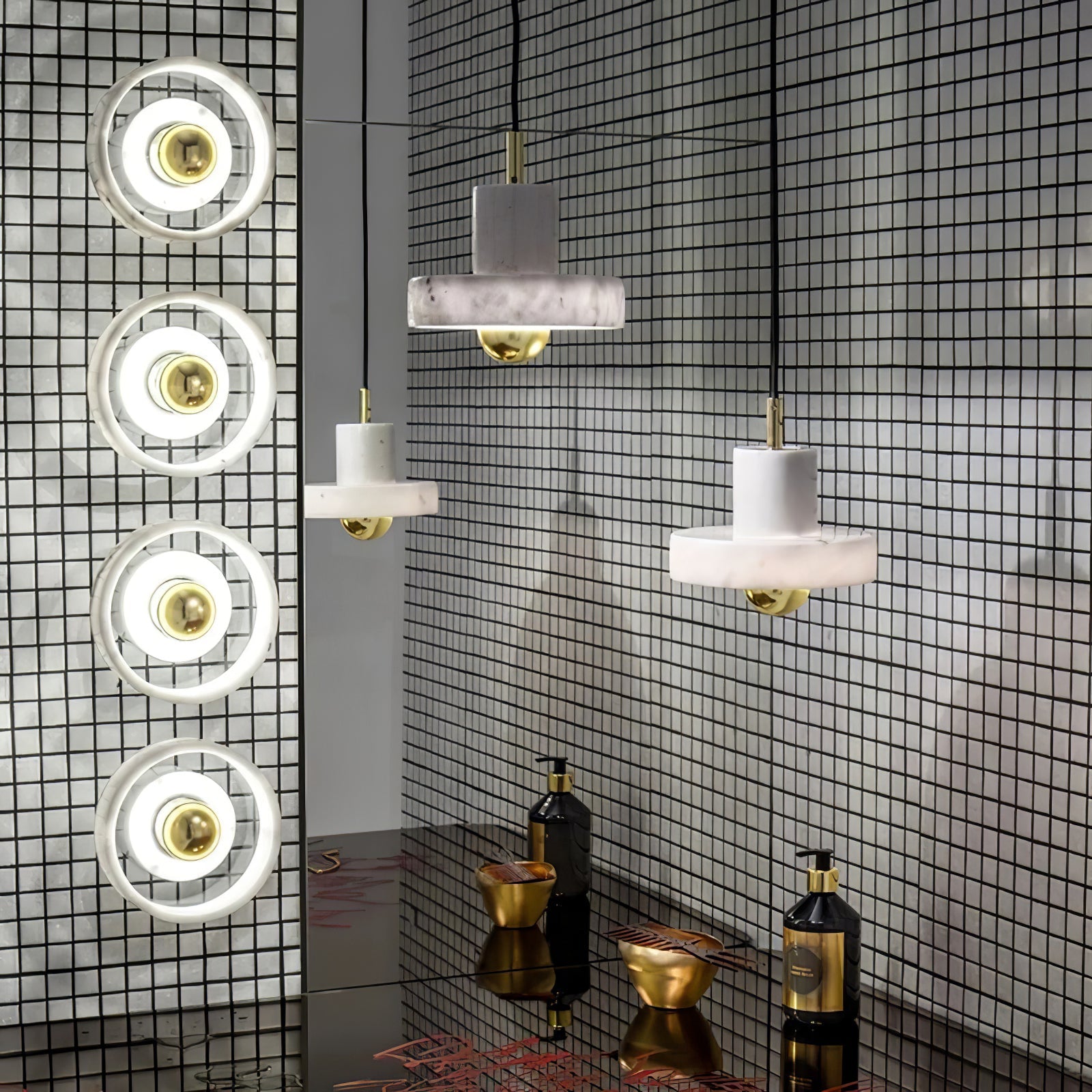 Cunorora Premium Nordic Art Aura Marble Pendant Lamp-Neutral Decor