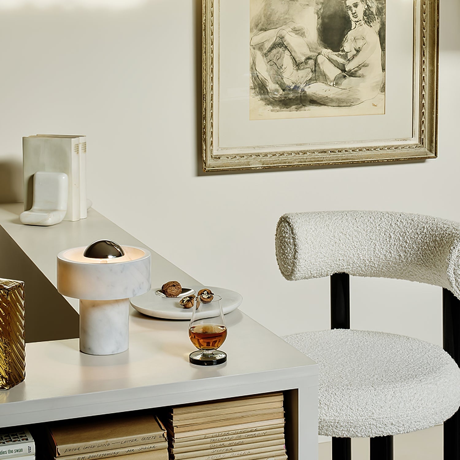 Luxor Marble Aura Table Lamp-Neutral Decor