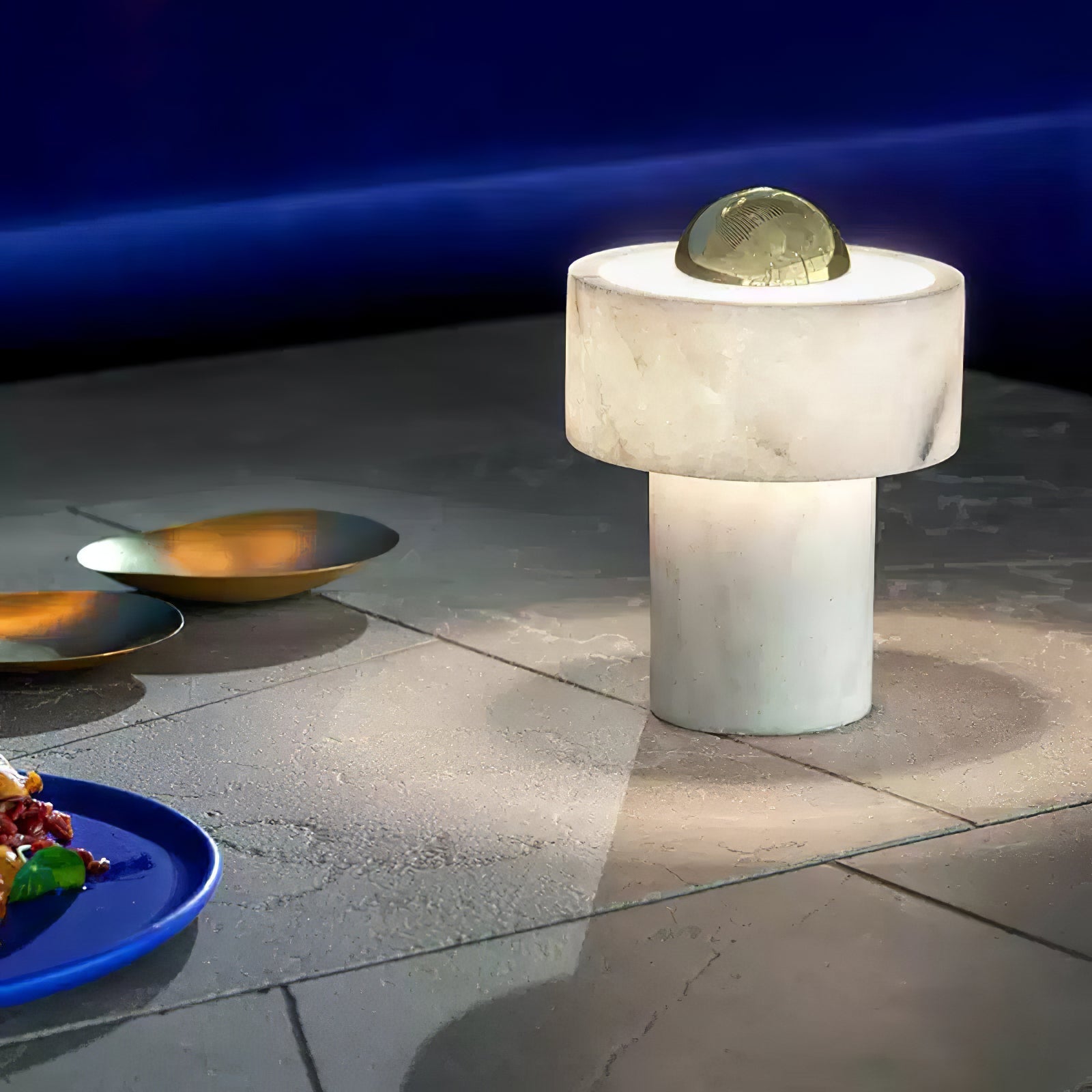 Luxor Marble Aura Table Lamp-Neutral Decor
