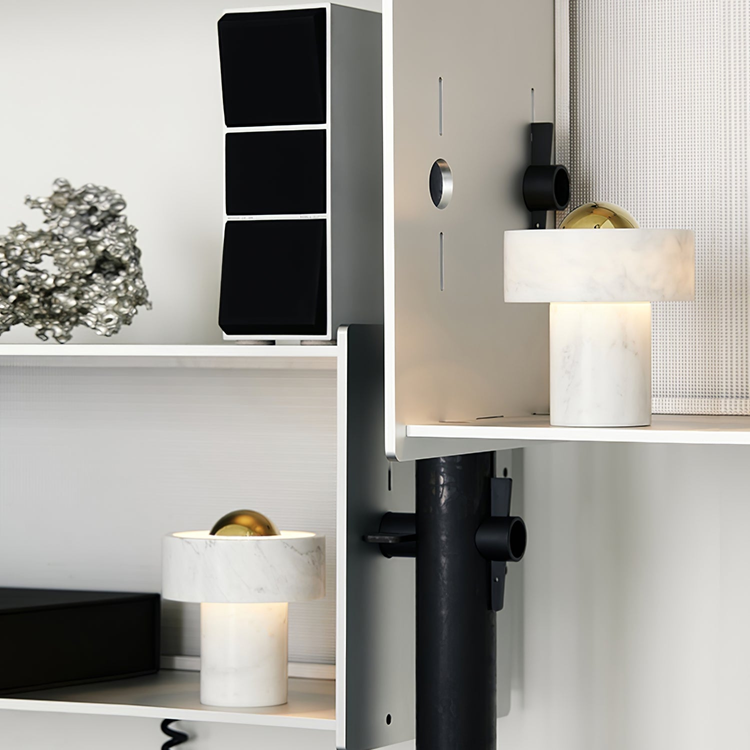 Luxor Marble Aura Table Lamp-Neutral Decor