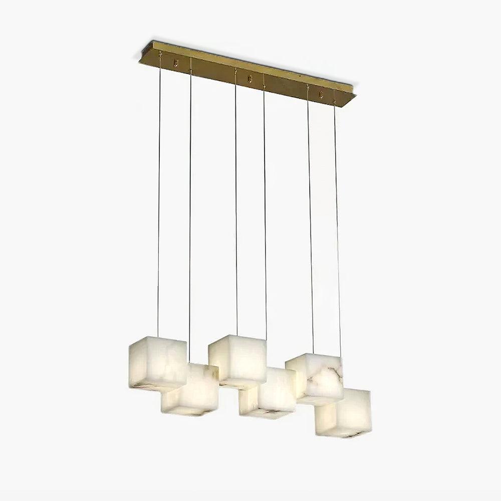 Develo Minimalist Alabaster Linear Pendant Light Chandelier-Neutral Decor