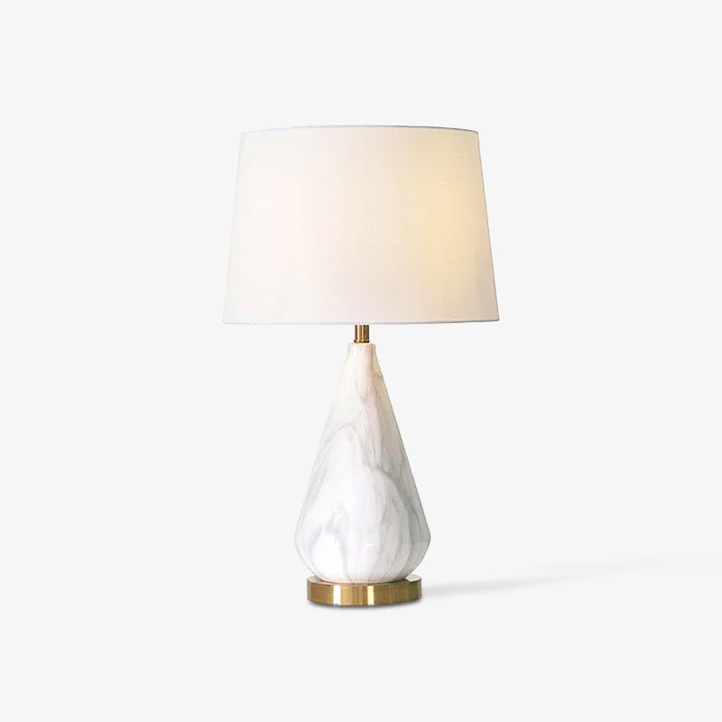 Elysian White & Black Marble Table Lamp-Neutral Decor