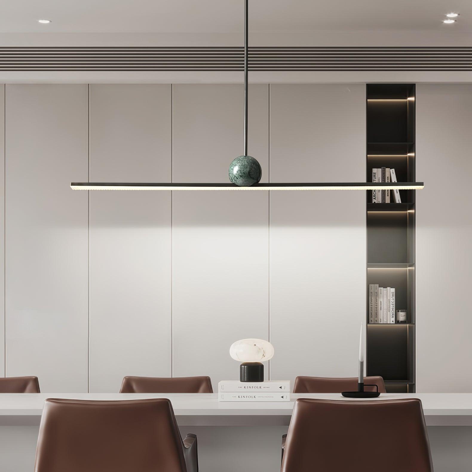 Liora Linear Minimalist Marble Pendant Light-Neutral Decor