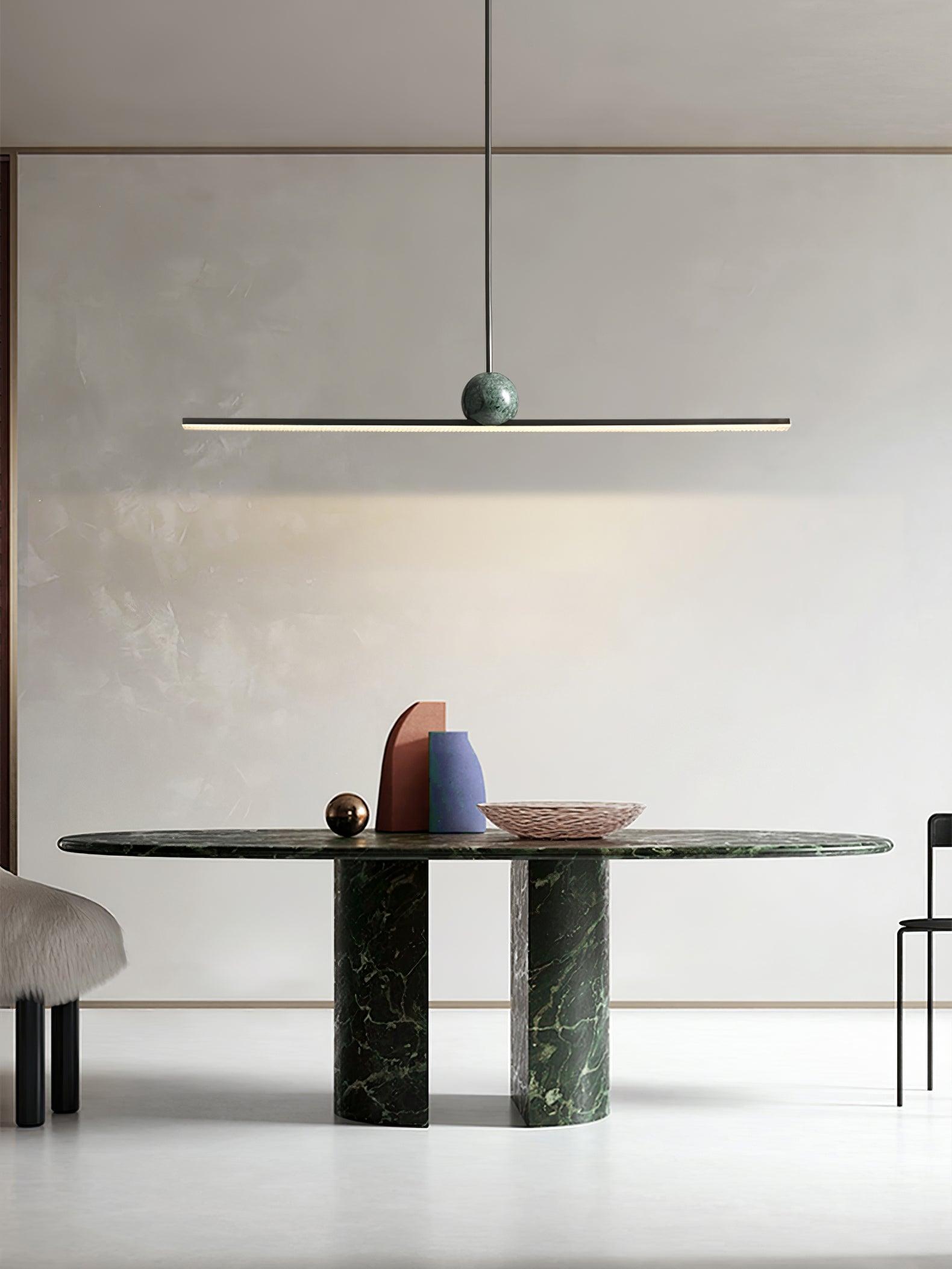 Liora Linear Minimalist Marble Pendant Light-Neutral Decor