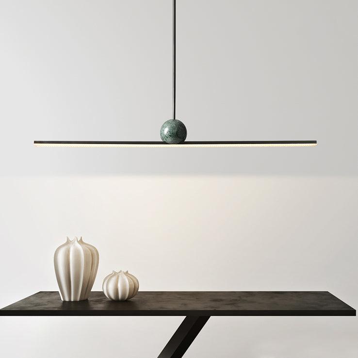 Liora Linear Minimalist Marble Pendant Light-Neutral Decor