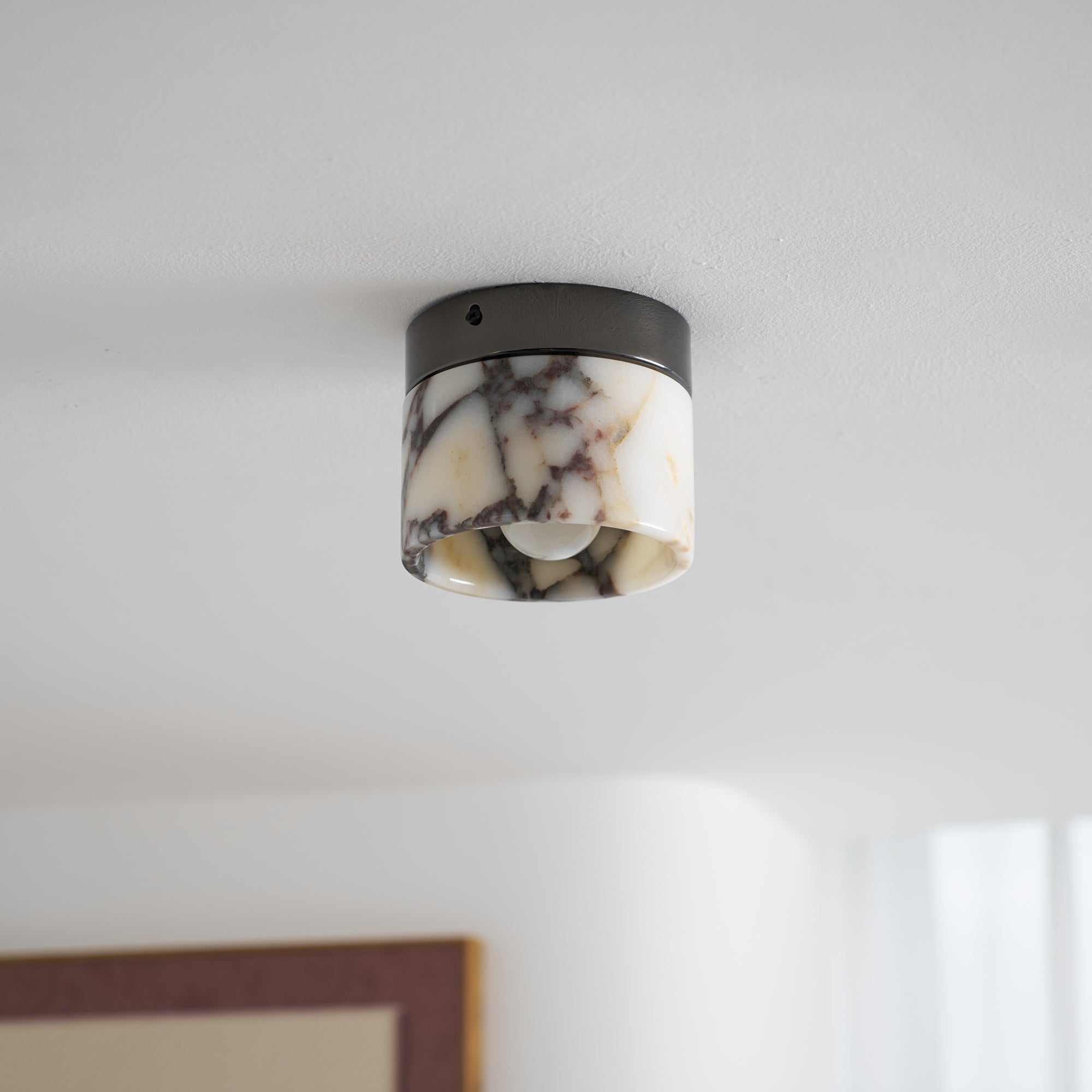 Ivinir Round Marble Ceiling Lamp-Neutral Decor