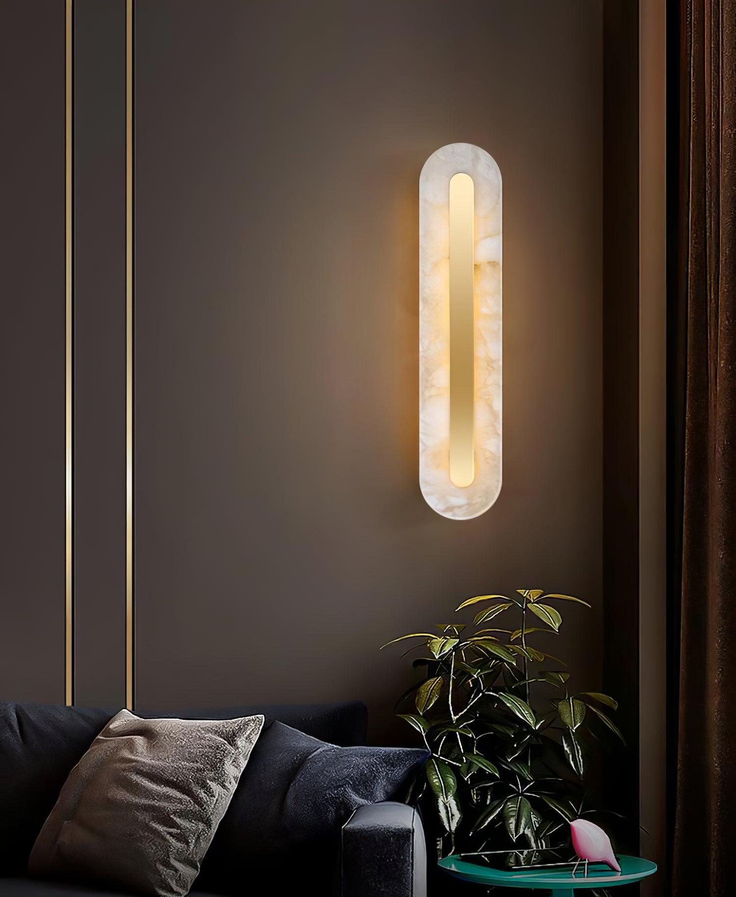 Selvia Minimalist Alabaster Wall Light-Neutral Decor