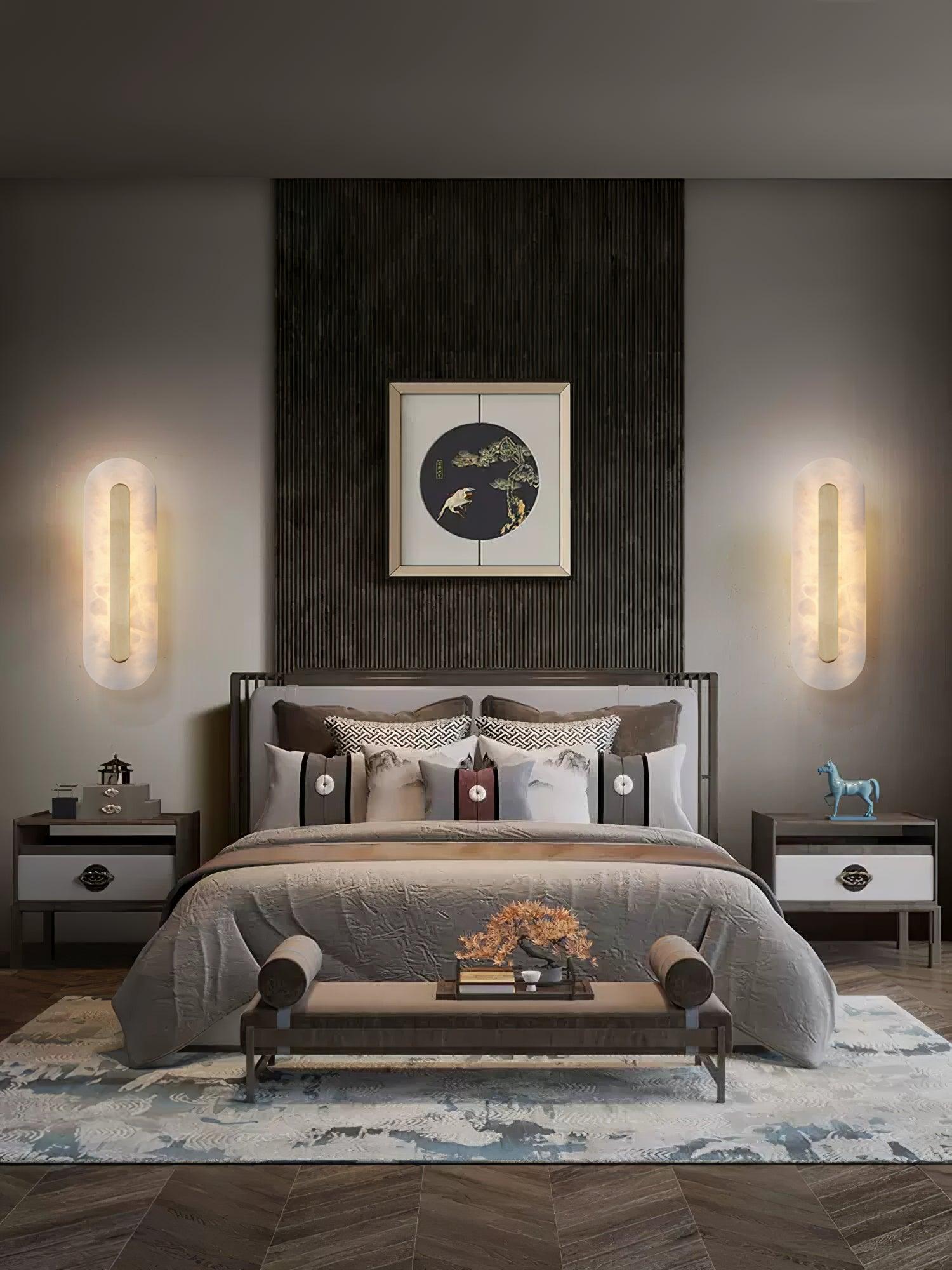 Selvia Minimalist Alabaster Wall Light-Neutral Decor