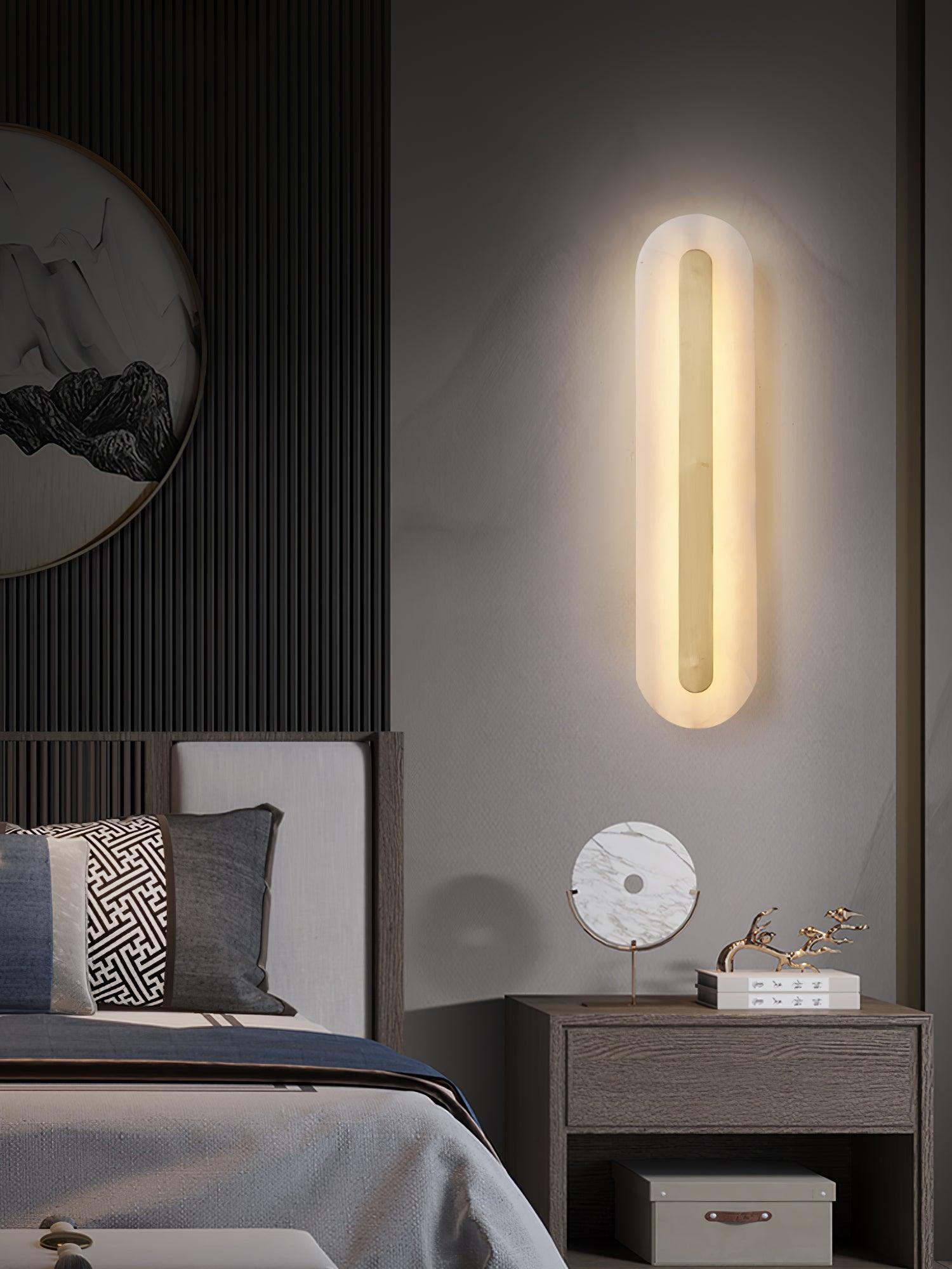 Selvia Minimalist Alabaster Wall Light-Neutral Decor