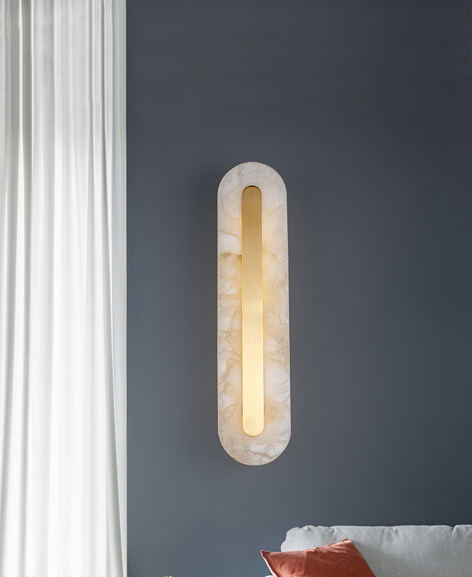 Selvia Minimalist Alabaster Wall Light-Neutral Decor