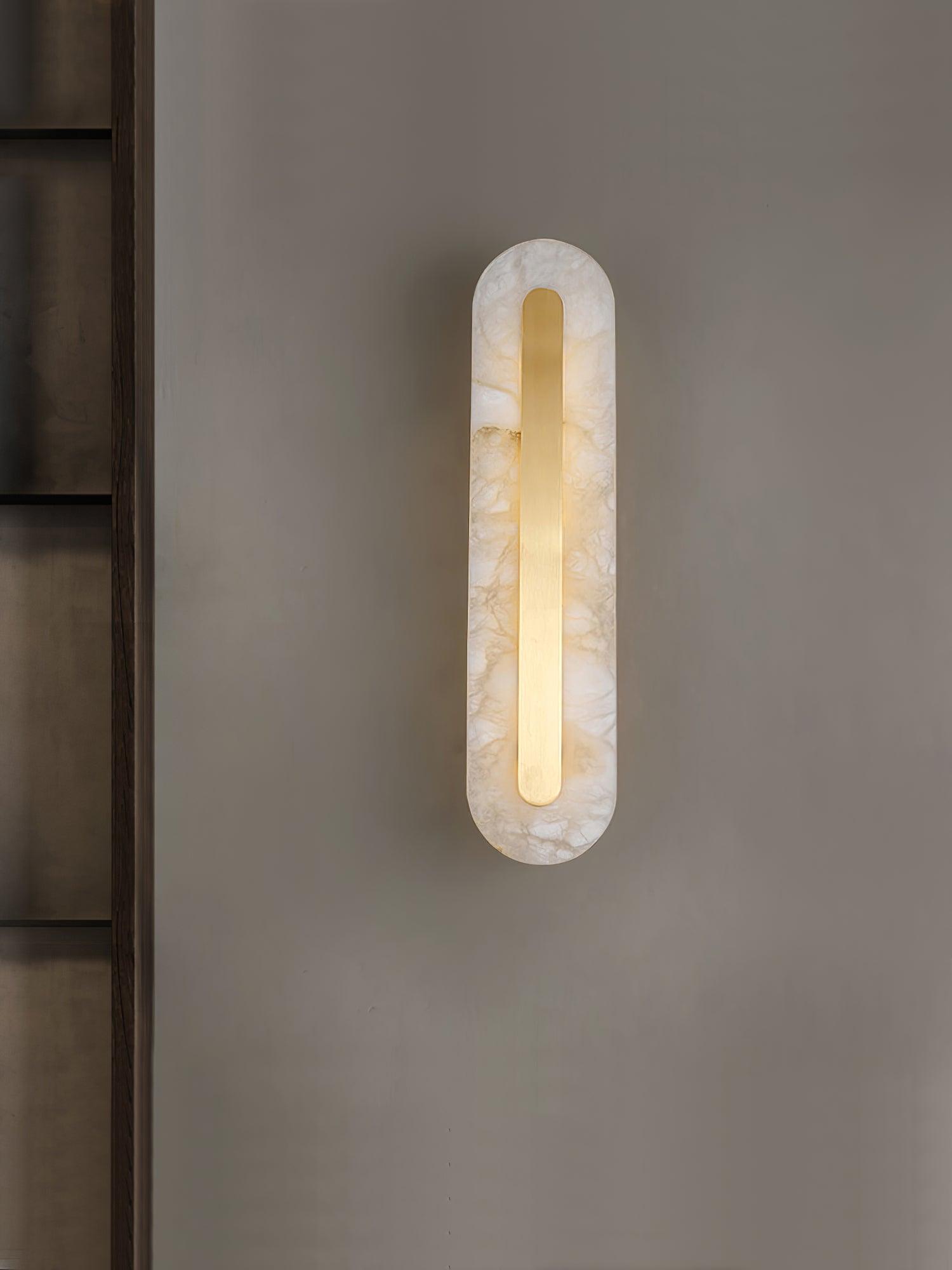 Selvia Minimalist Alabaster Wall Light-Neutral Decor