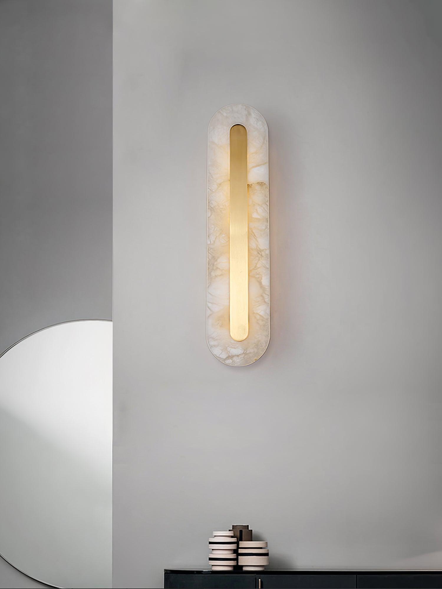 Selvia Minimalist Alabaster Wall Light-Neutral Decor
