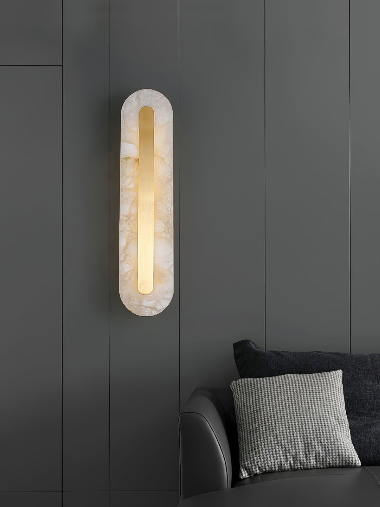Selvia Minimalist Alabaster Wall Light-Neutral Decor