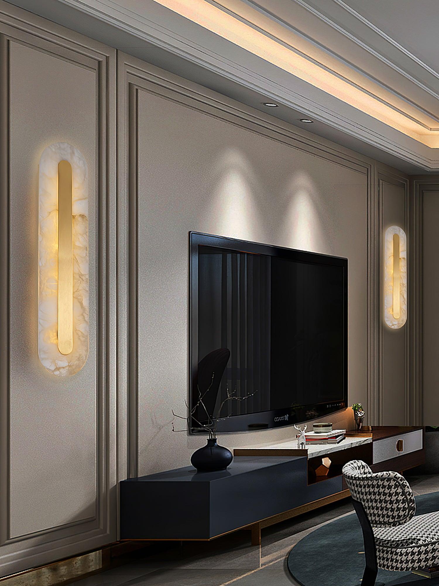 Selvia Minimalist Alabaster Wall Light-Neutral Decor