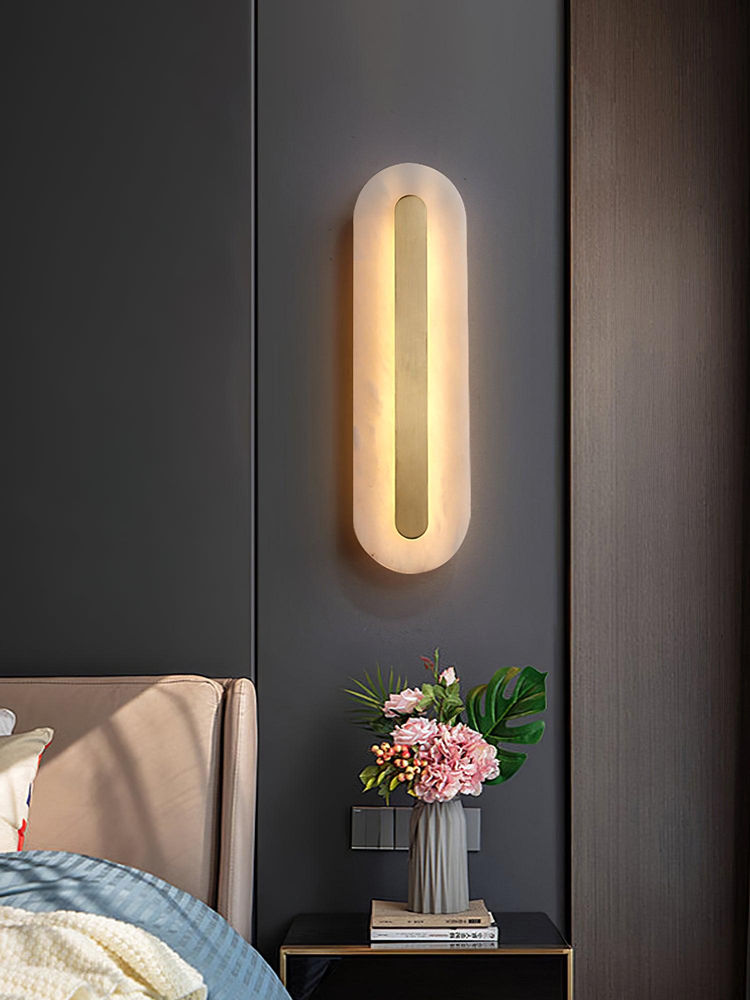Selvia Minimalist Alabaster Wall Light-Neutral Decor