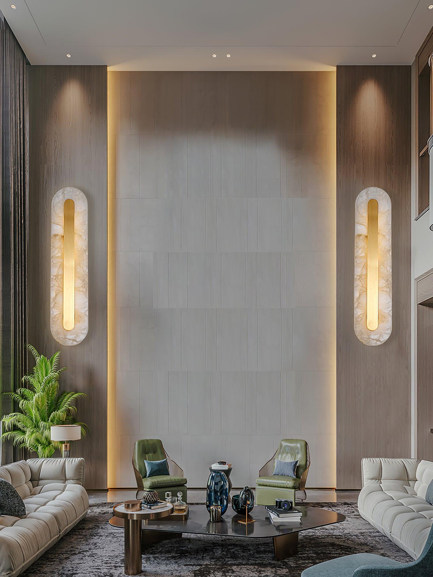Selvia Minimalist Alabaster Wall Light-Neutral Decor