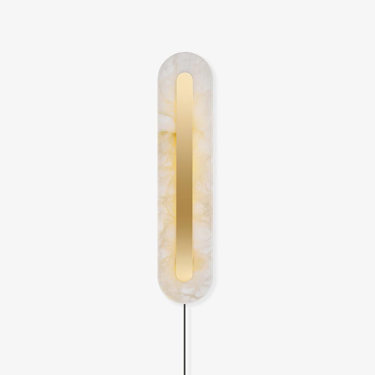 Alabaster Rounded Plug-in Wall Light-Neutral Decor