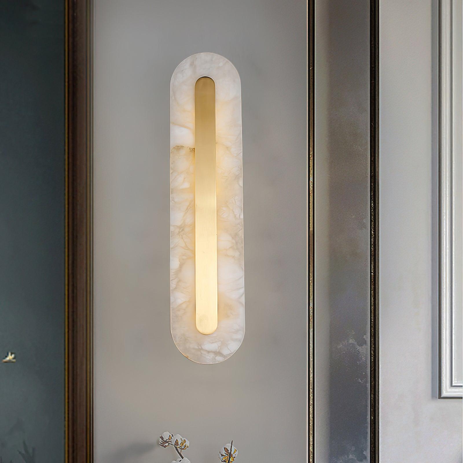 Selvia Minimalist Alabaster Wall Light-Neutral Decor