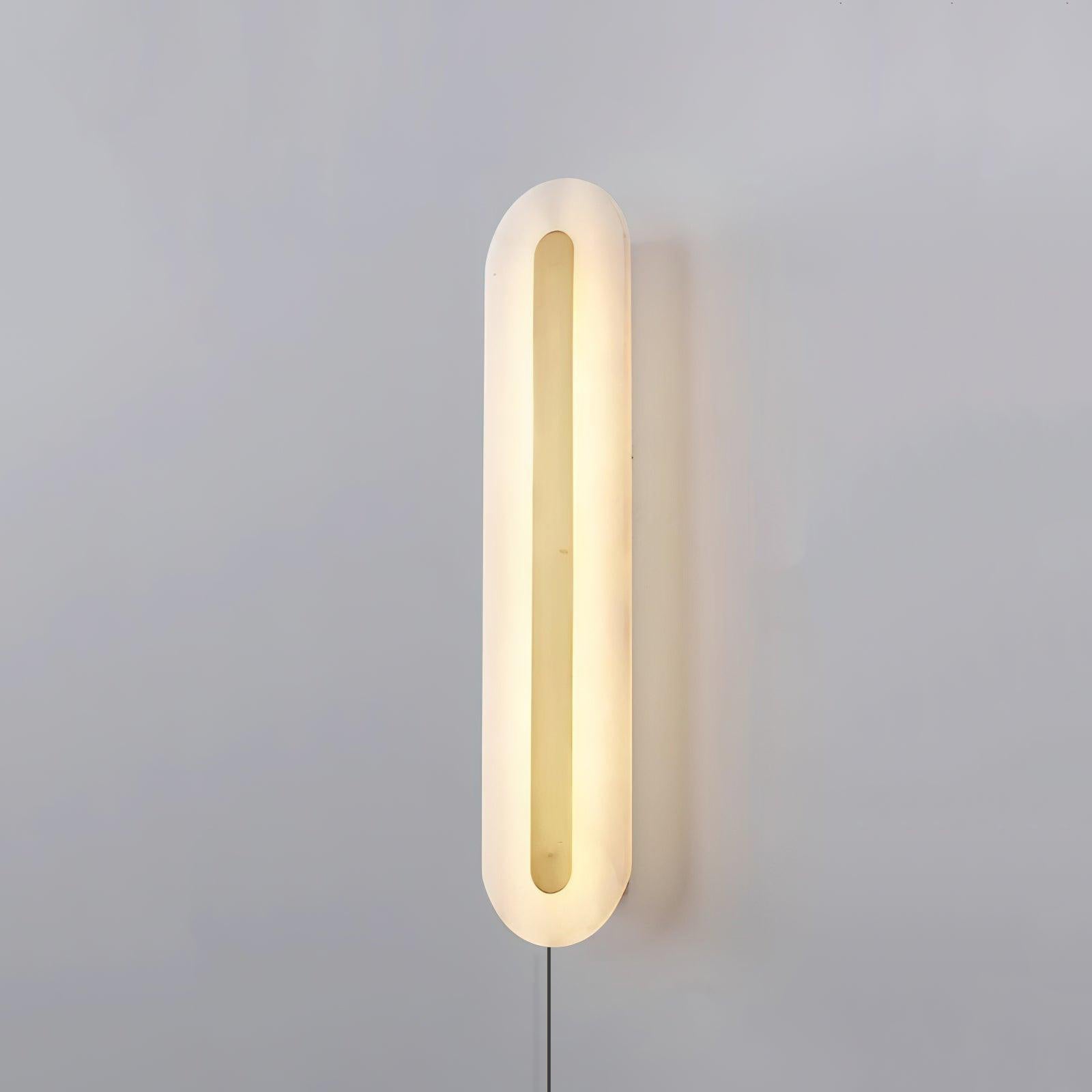 Alabaster Rounded Plug-in Wall Light-Neutral Decor