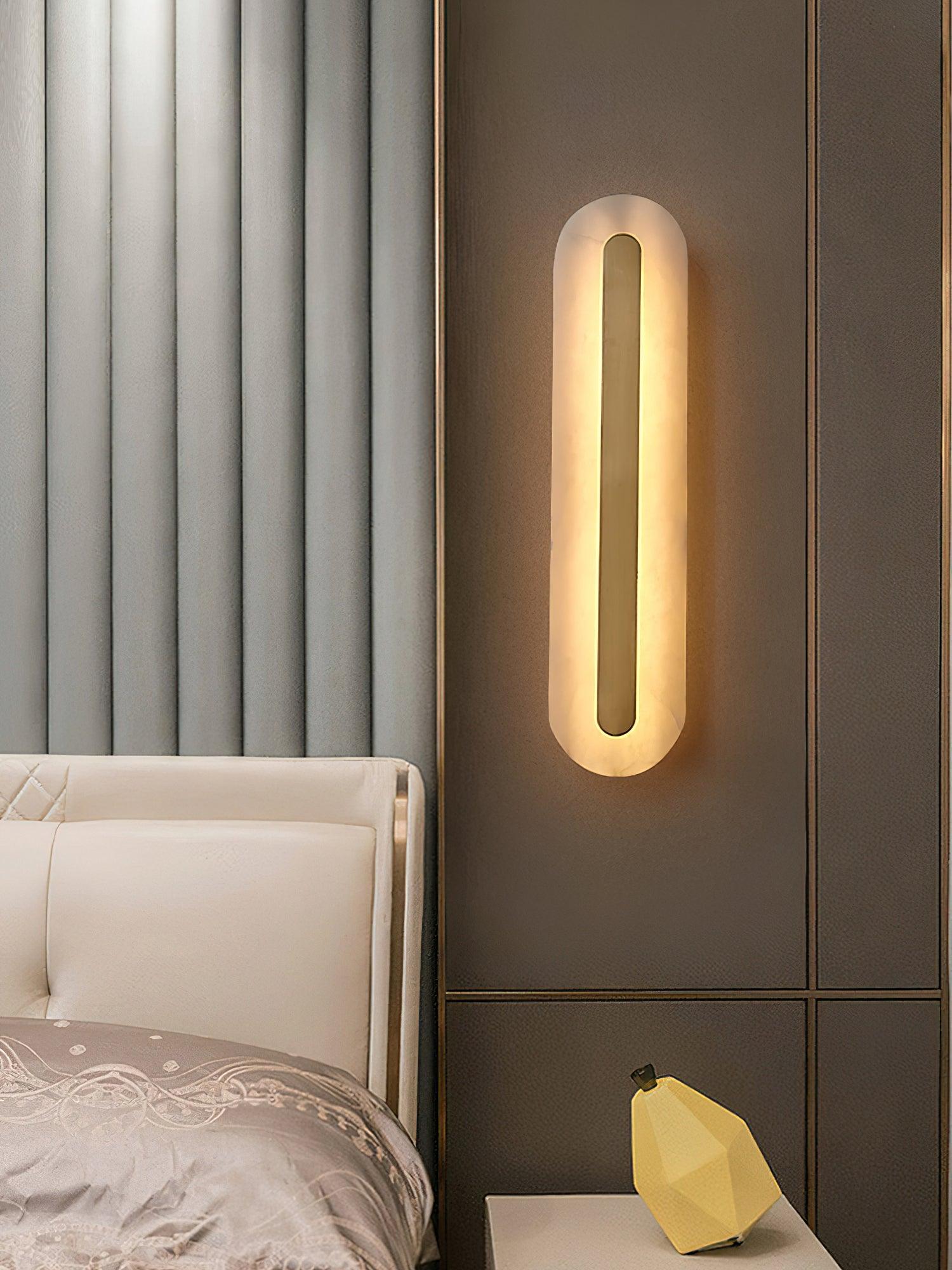 Selvia Minimalist Alabaster Wall Light-Neutral Decor