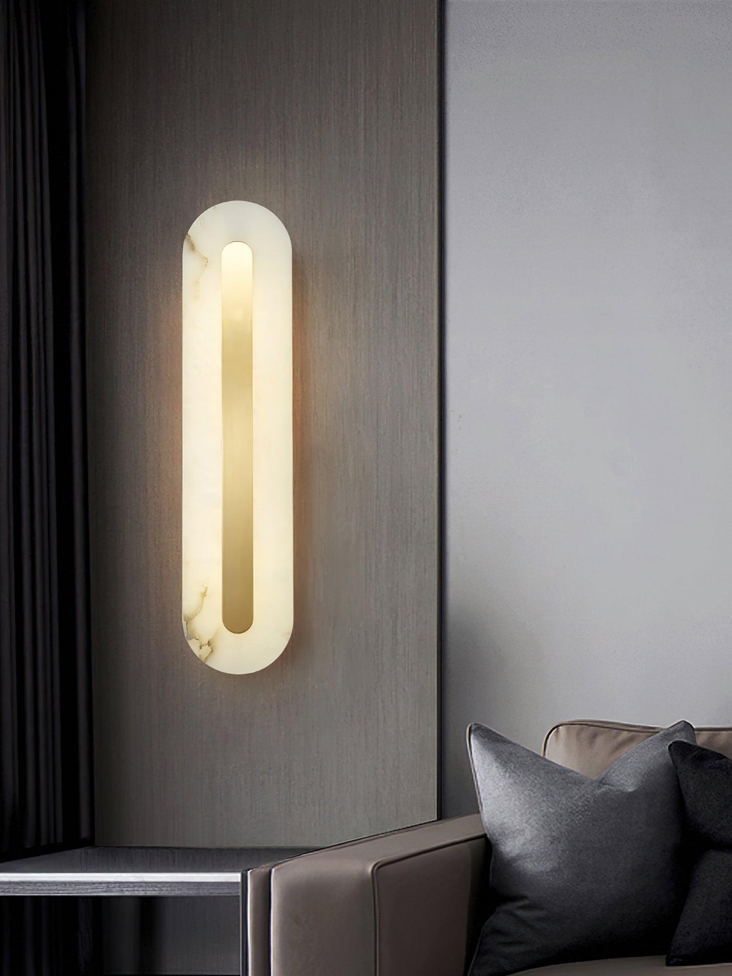 Selvia Minimalist Alabaster Wall Light-Neutral Decor