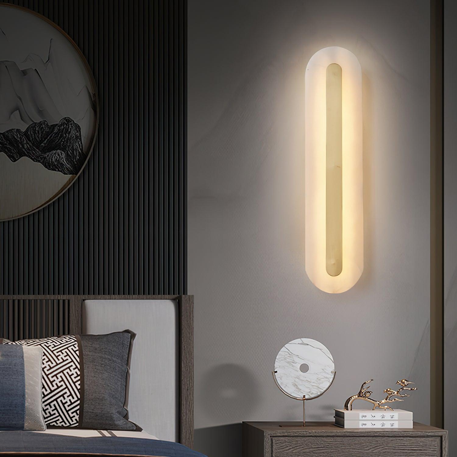 Selvia Minimalist Alabaster Wall Light-Neutral Decor