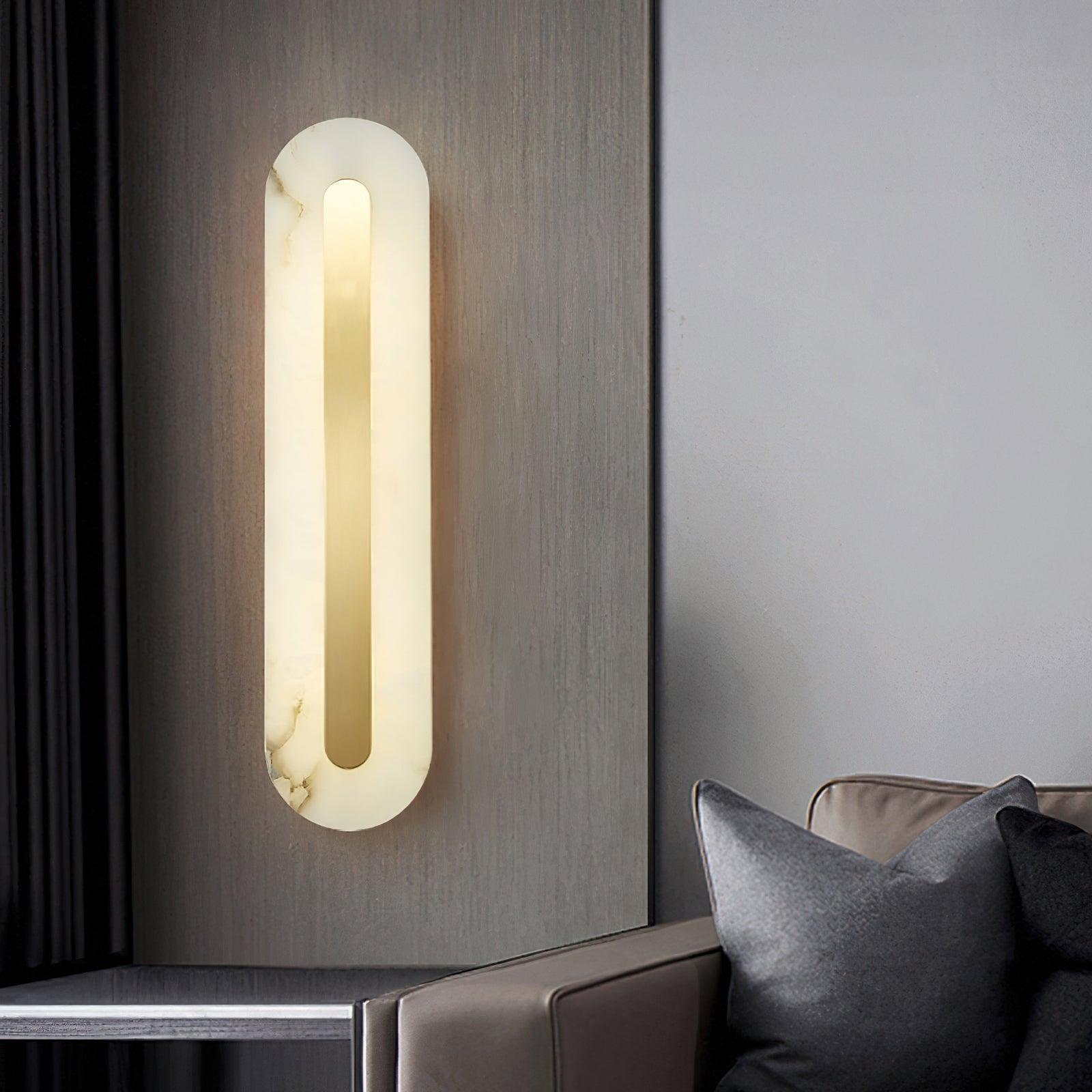 Selvia Minimalist Alabaster Wall Light-Neutral Decor