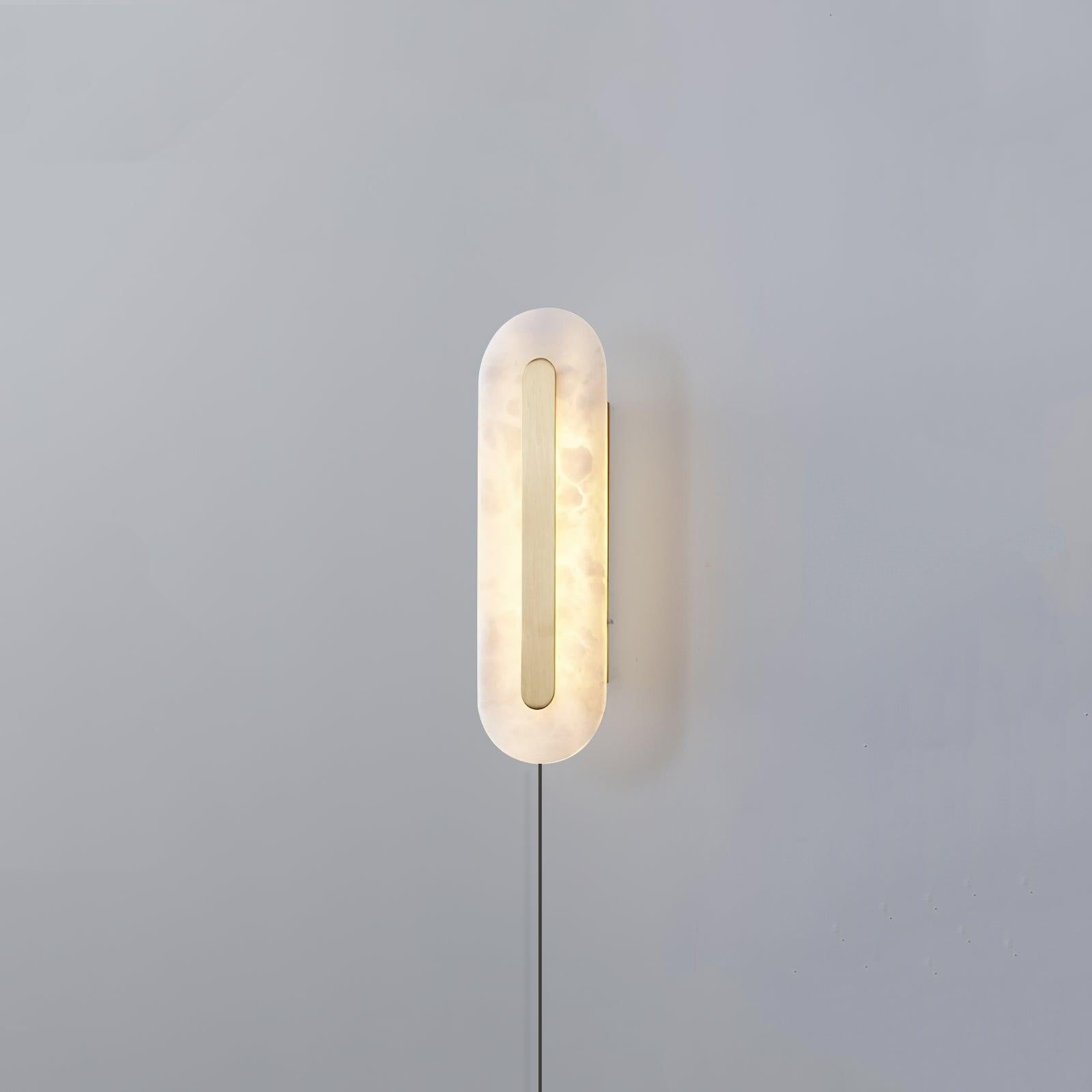 Alabaster Rounded Plug-in Wall Light-Neutral Decor