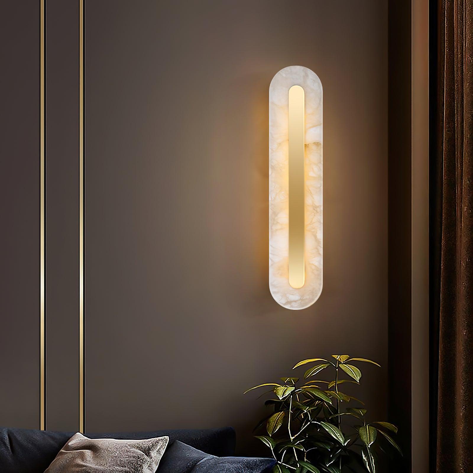 Selvia Minimalist Alabaster Wall Light-Neutral Decor