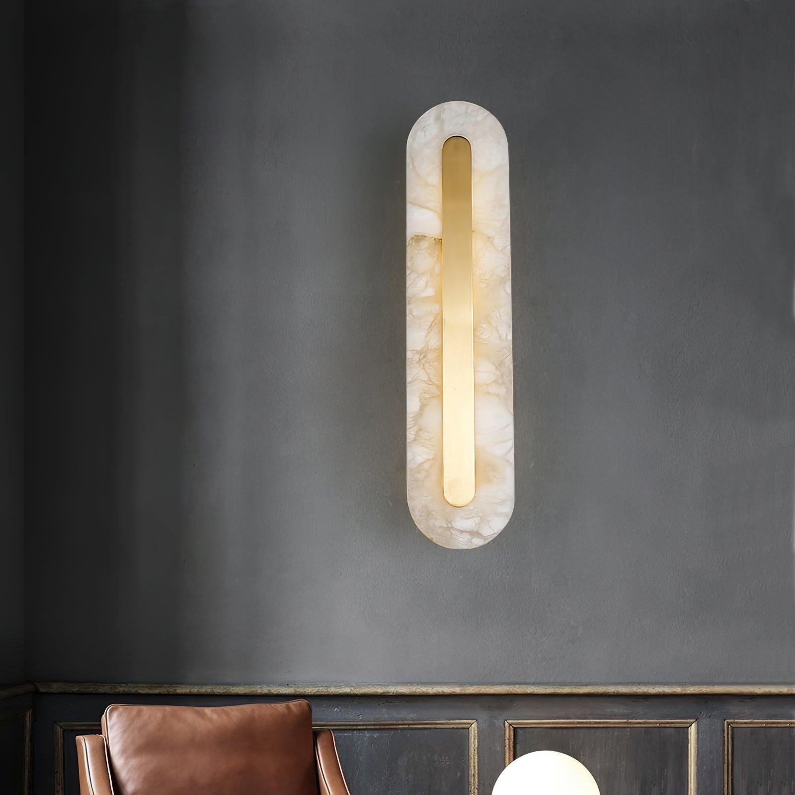Selvia Minimalist Alabaster Wall Light-Neutral Decor