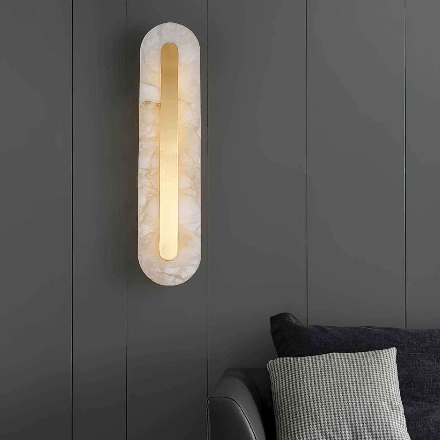 Selvia Minimalist Alabaster Wall Light-Neutral Decor
