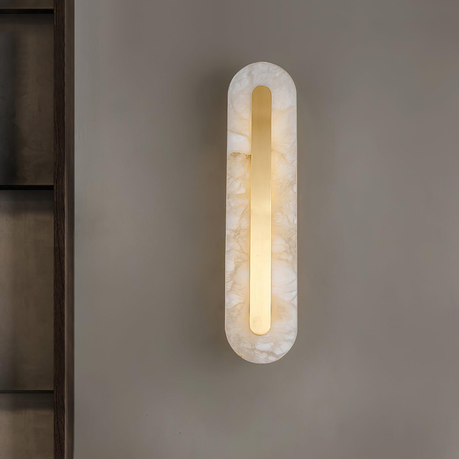 Selvia Minimalist Alabaster Wall Light-Neutral Decor