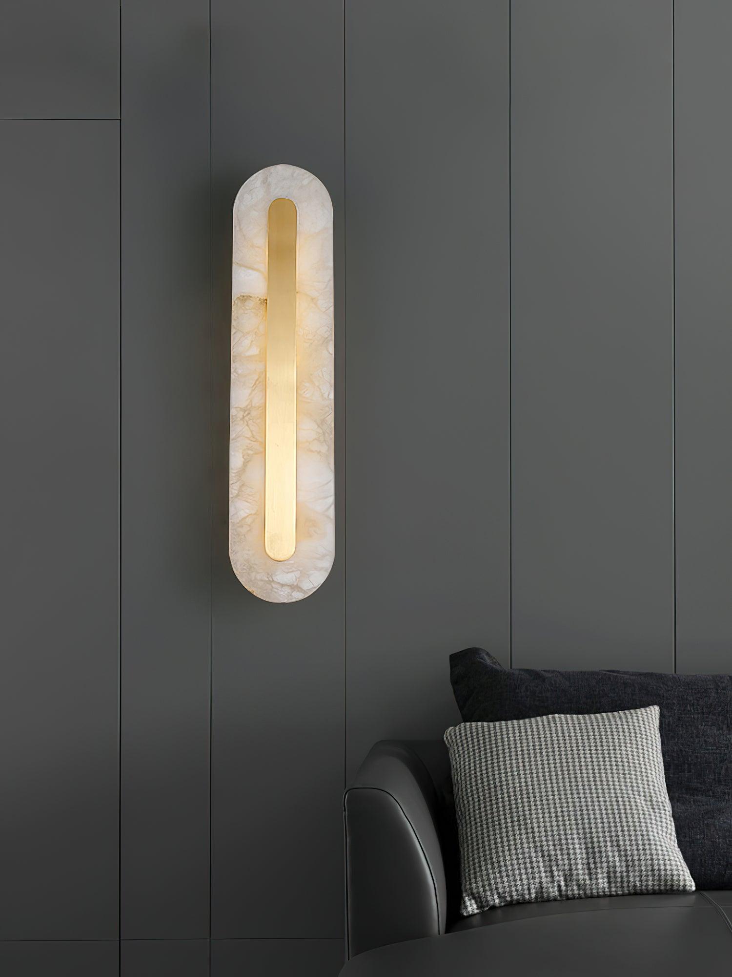 Selvia Minimalist Alabaster Wall Light-Neutral Decor