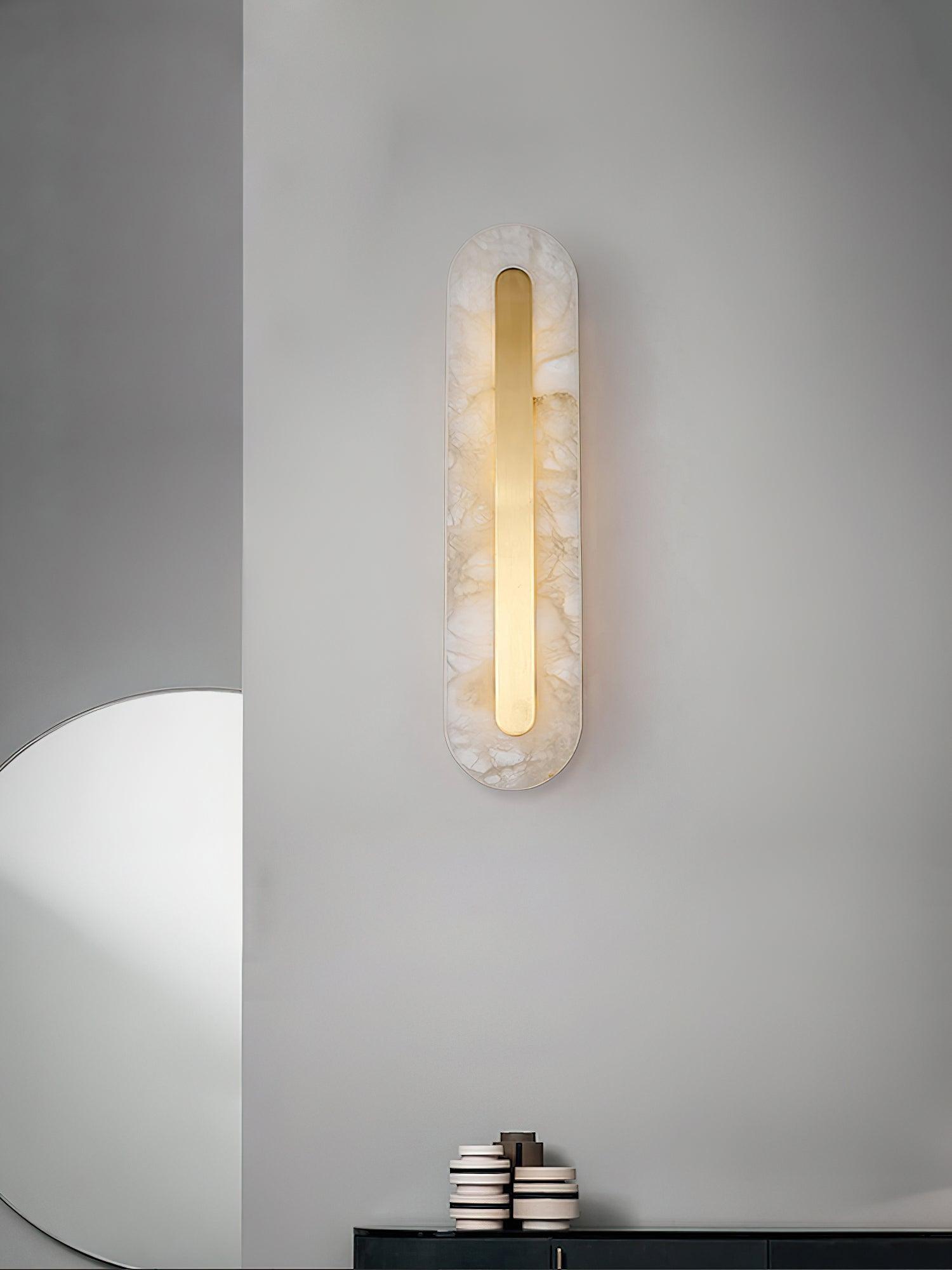 Selvia Minimalist Alabaster Wall Light-Neutral Decor