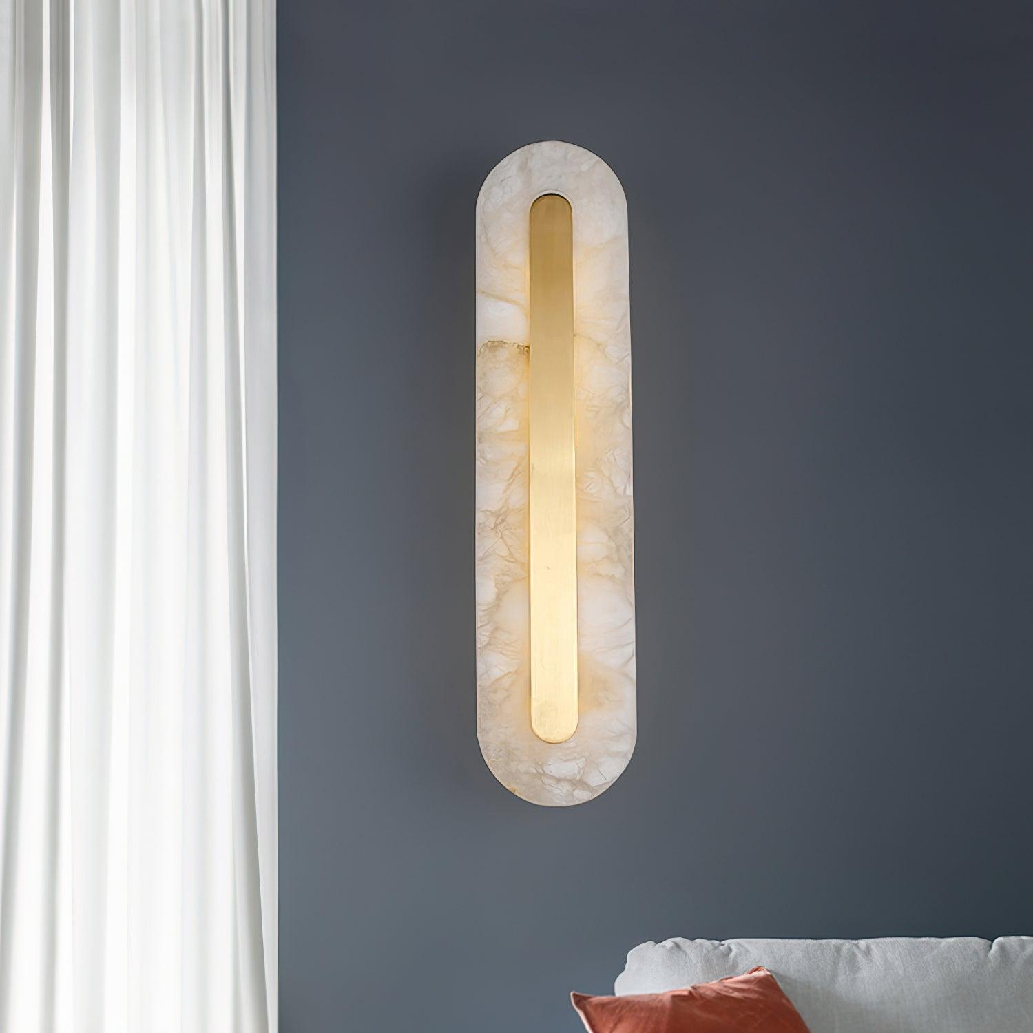Selvia Minimalist Alabaster Wall Light-Neutral Decor