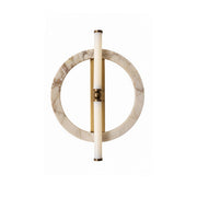 Marble Travertine Onyx Wall Lamp in a contemporary living room.