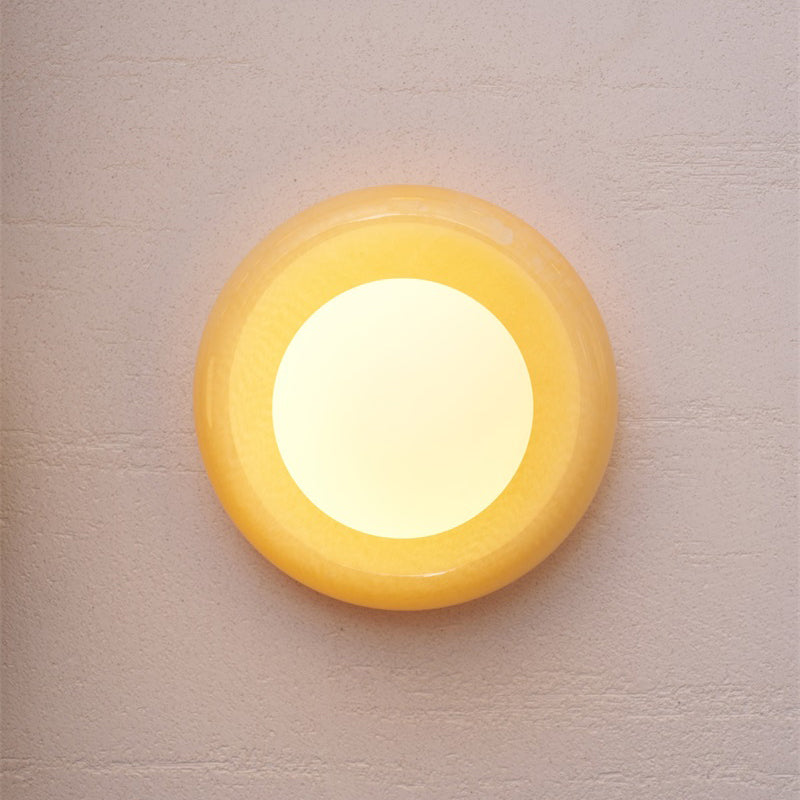 Black marble and white alabaster wall lamp.