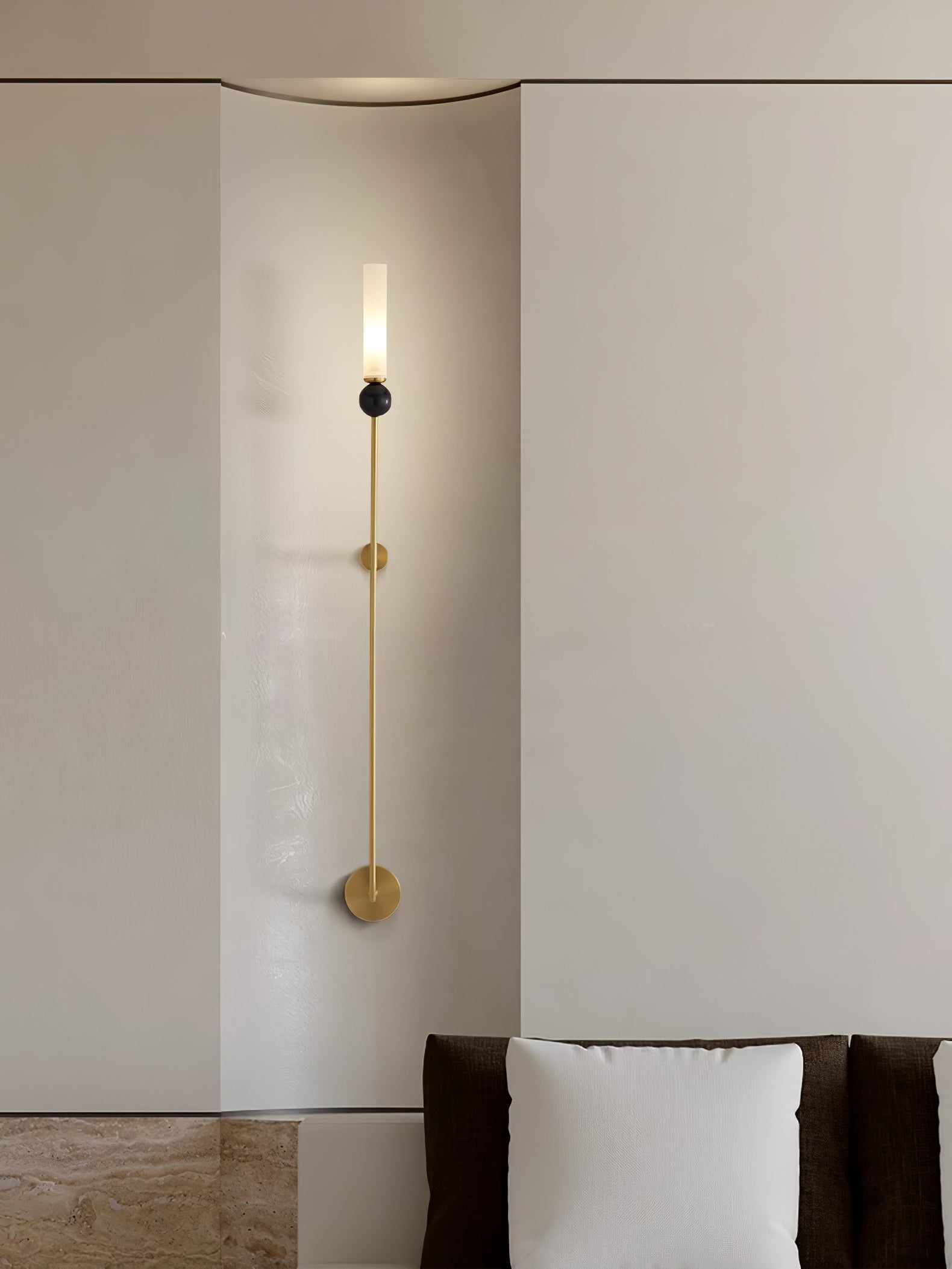 Dulane Modern Minimalist Vertical Marble Wall Lamp-Neutral Decor