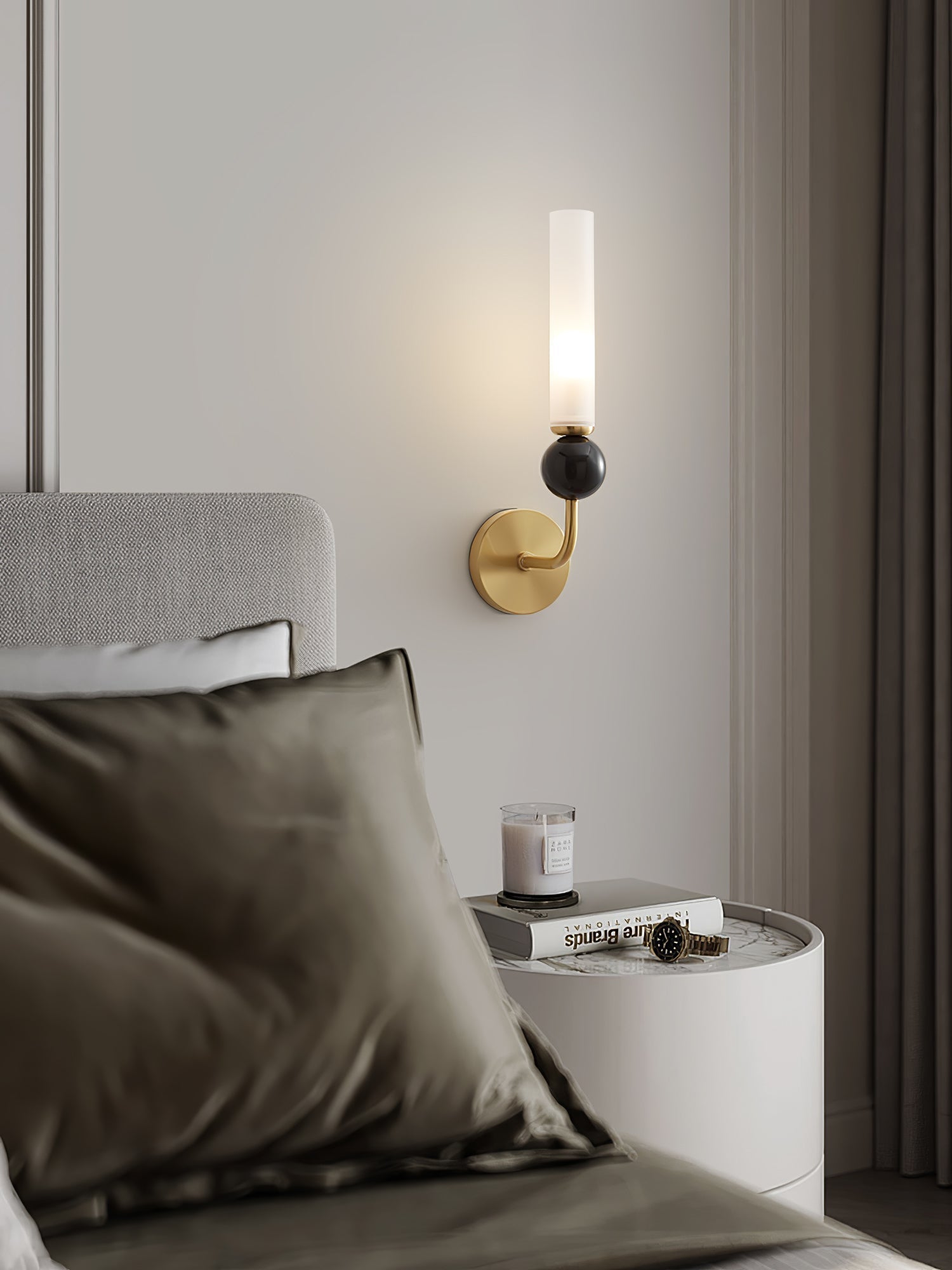 Dulane Modern Minimalist Vertical Marble Wall Lamp-Neutral Decor