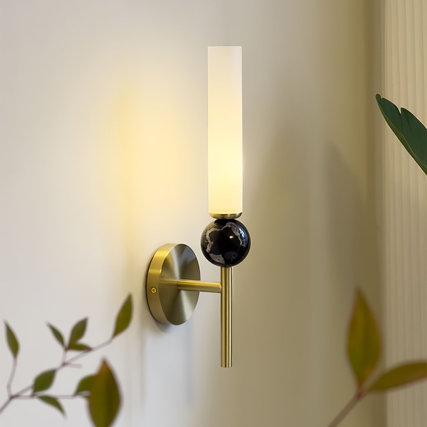 Dulane Modern Minimalist Vertical Marble Wall Lamp-Neutral Decor