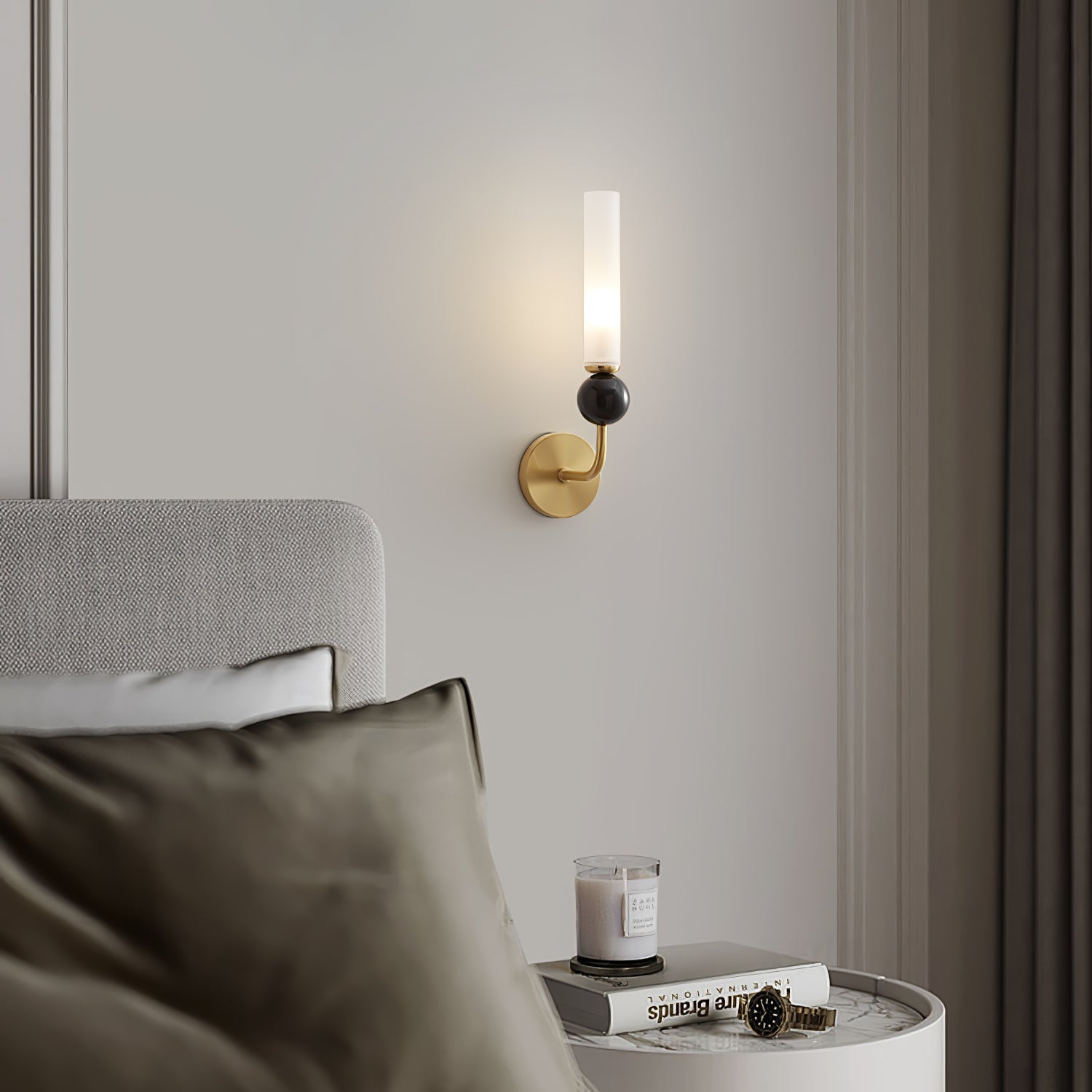 Dulane Modern Minimalist Vertical Marble Wall Lamp-Neutral Decor