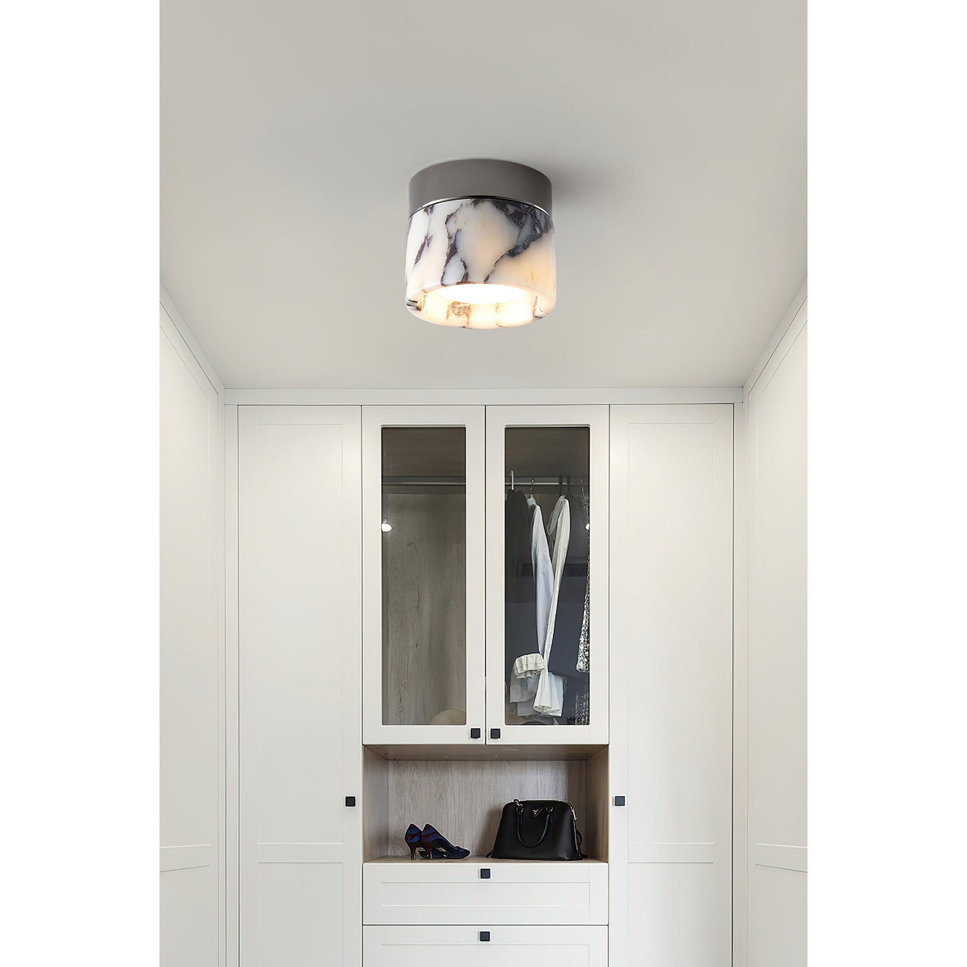Ivinir Round Marble Ceiling Lamp-Neutral Decor