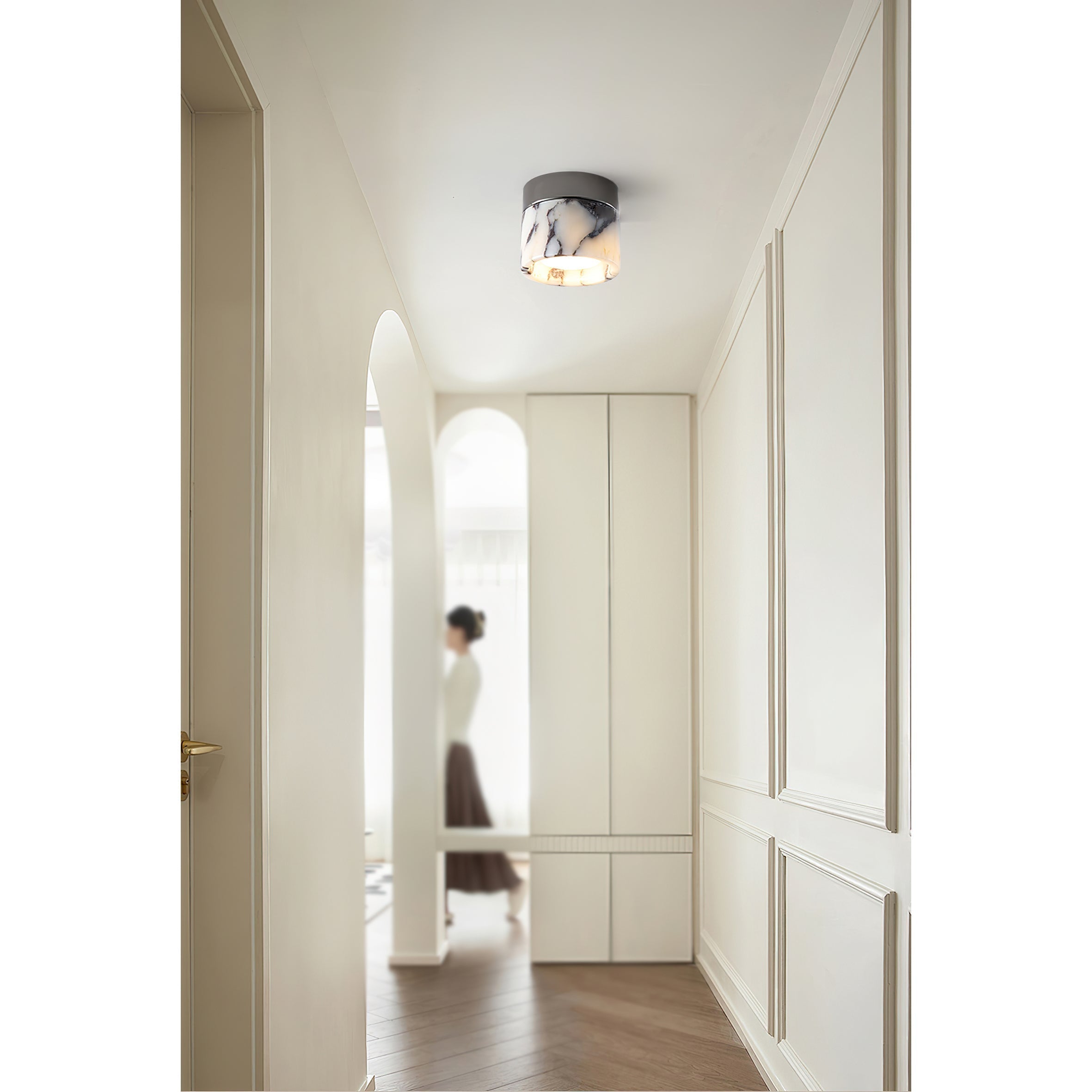 Ivinir Round Marble Ceiling Lamp-Neutral Decor
