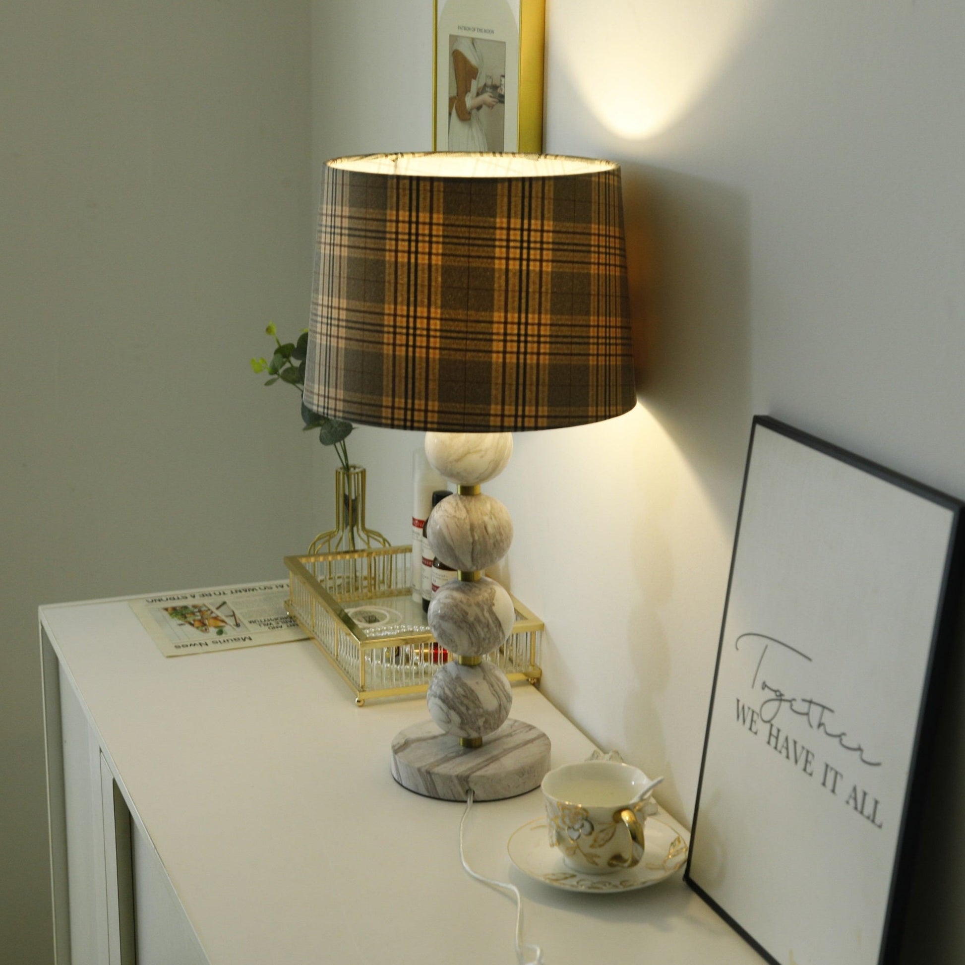 Rowan Modern Marble Table Lamp-Neutral Decor