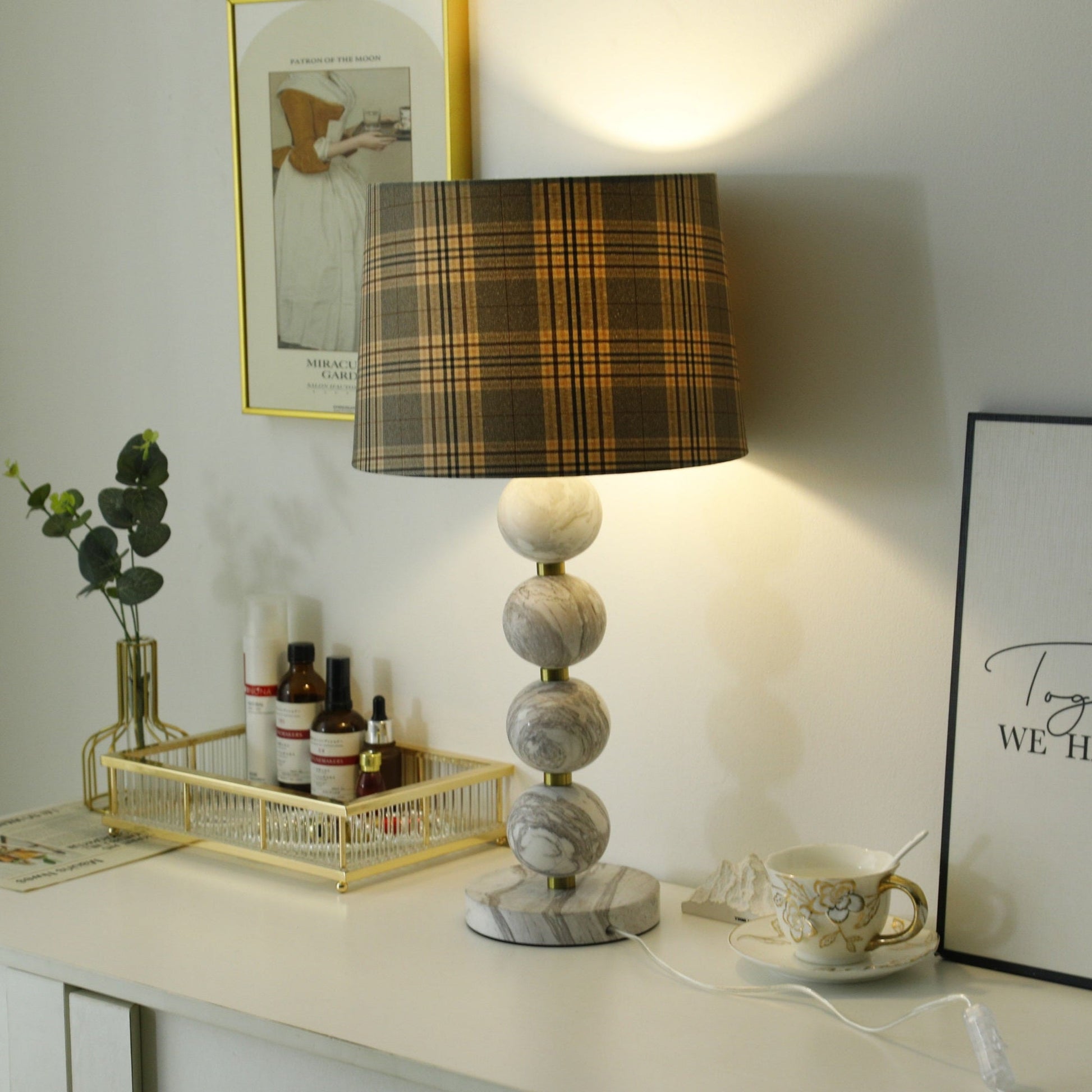 Rowan Modern Marble Table Lamp-Neutral Decor